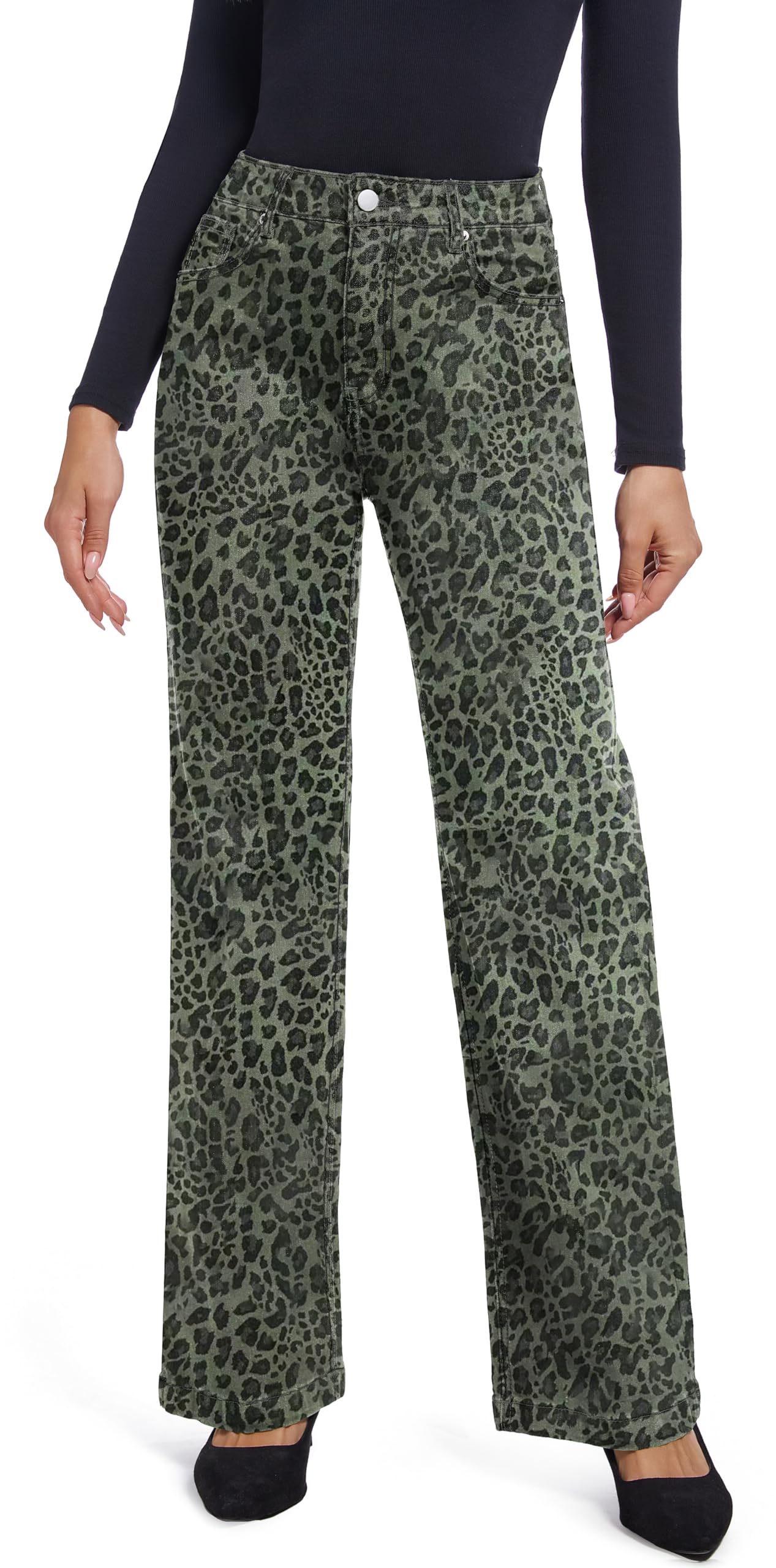 Women's Jeans Straight Leg Casual High Waisted Stretch