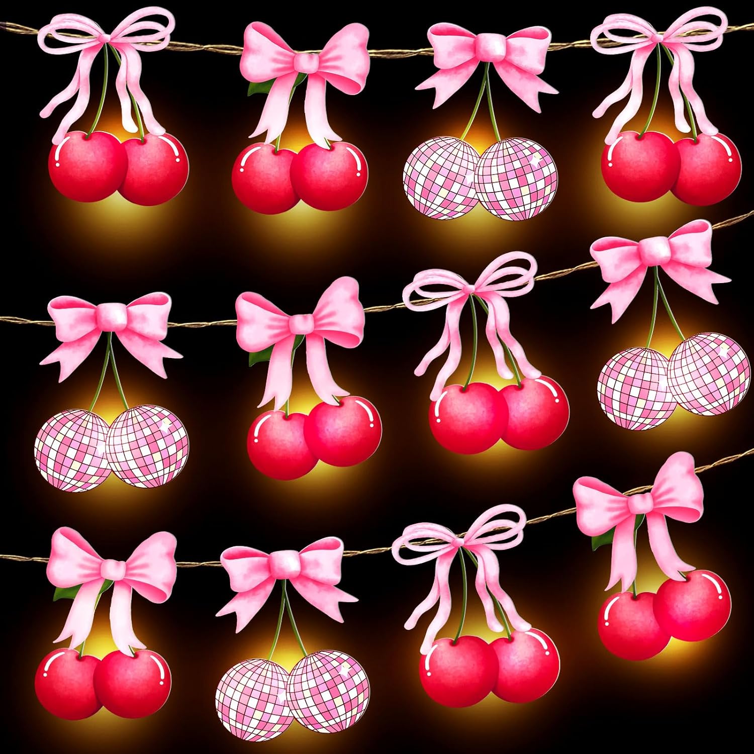 Coquette String Lights for Room Decor Party Decorations 20 LED 10 ft Battery Operate Hanging Garland Banners