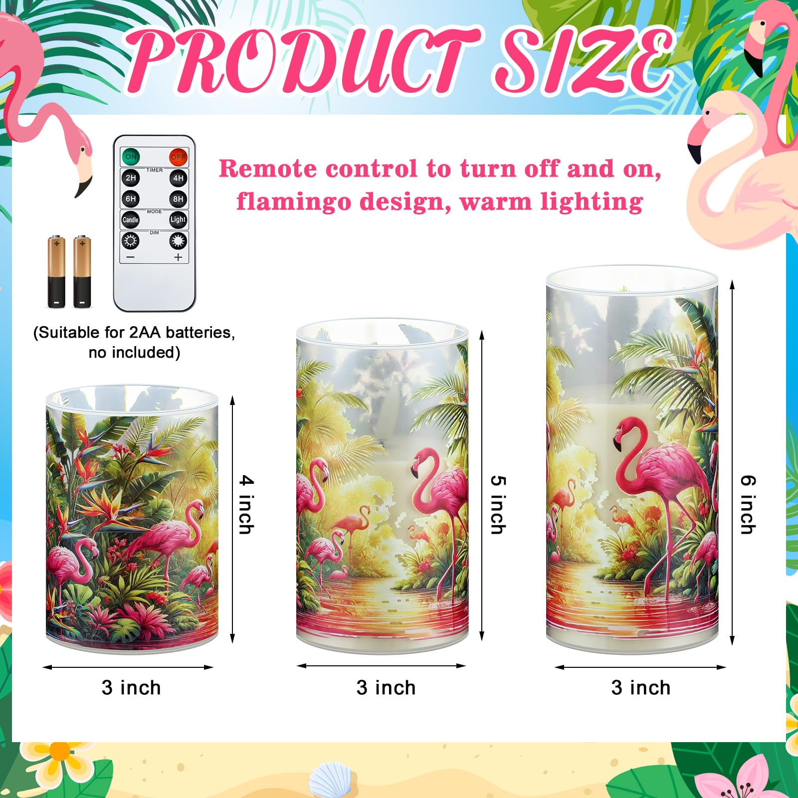 Coquette Flameless Candles LED Battery Pillar Candles Set Battery Operated with Remote