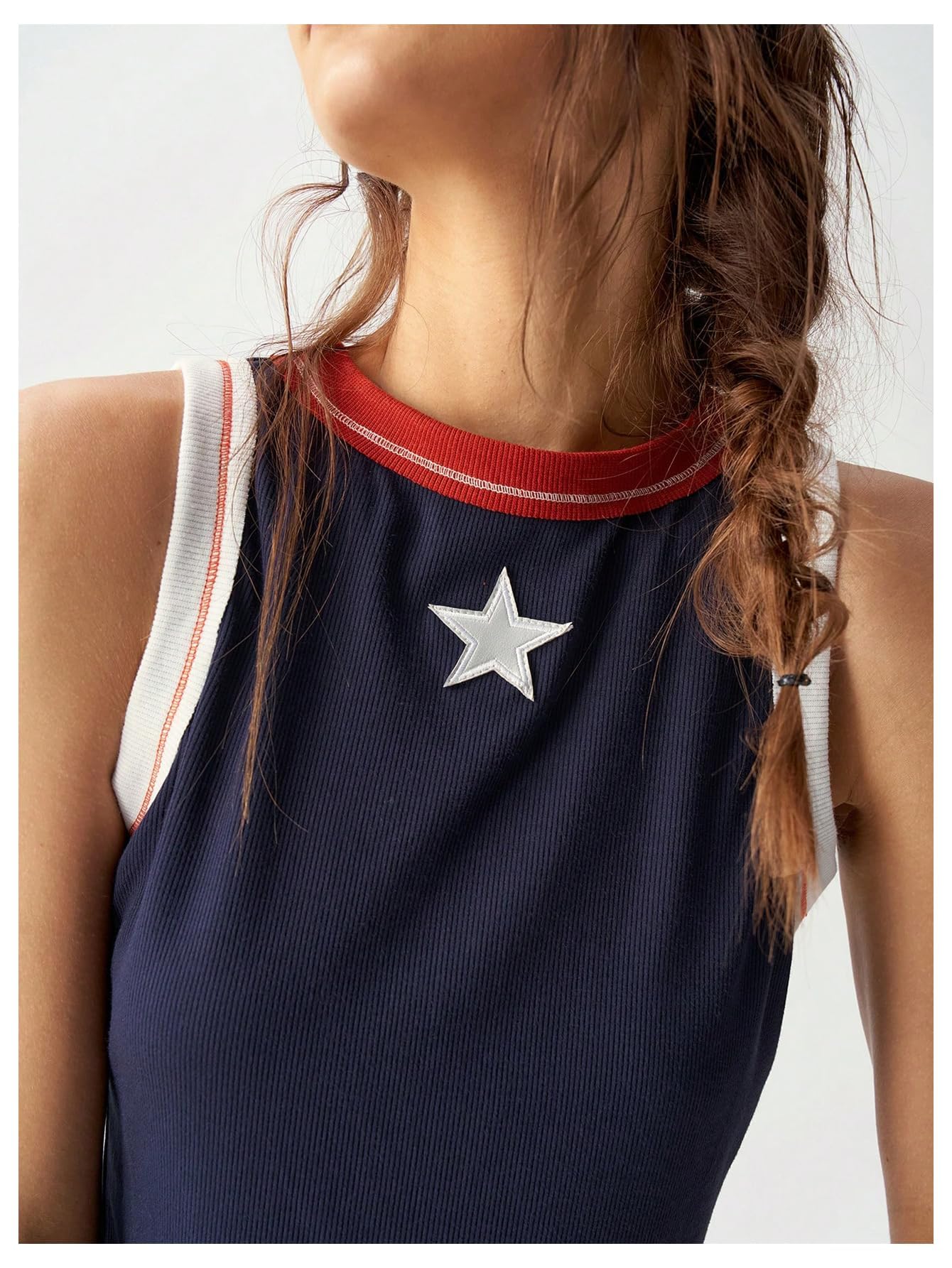 Women Star Crop Tank Tops Y2k Going Out Sleeveless Tee Shirts