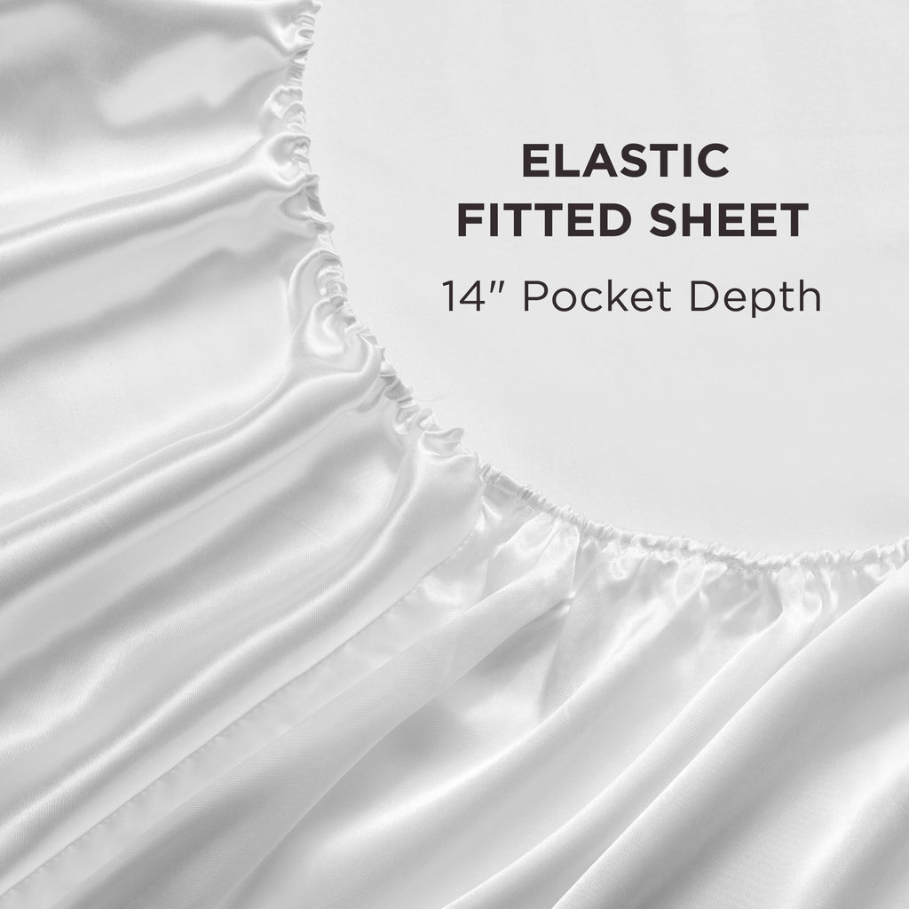 Juicy Couture Silky Satin Damask Sheet Set - Luxury Smooth Satin Striped Sheets