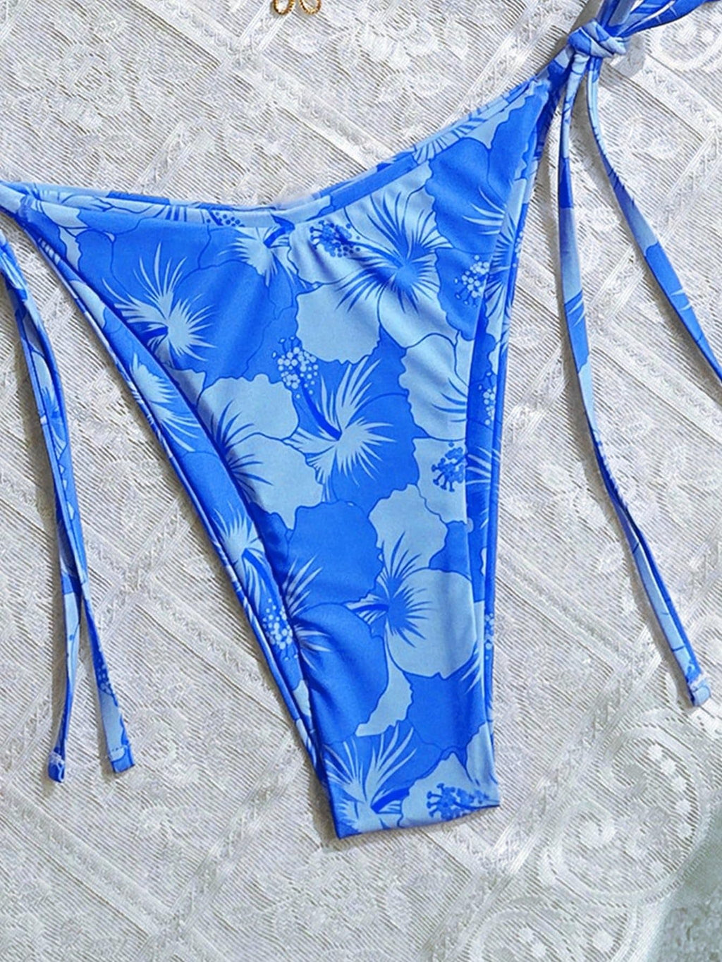 Women's Floral Print Knot Bathing Suit High Waist Summer Swimsuit Bikini Set