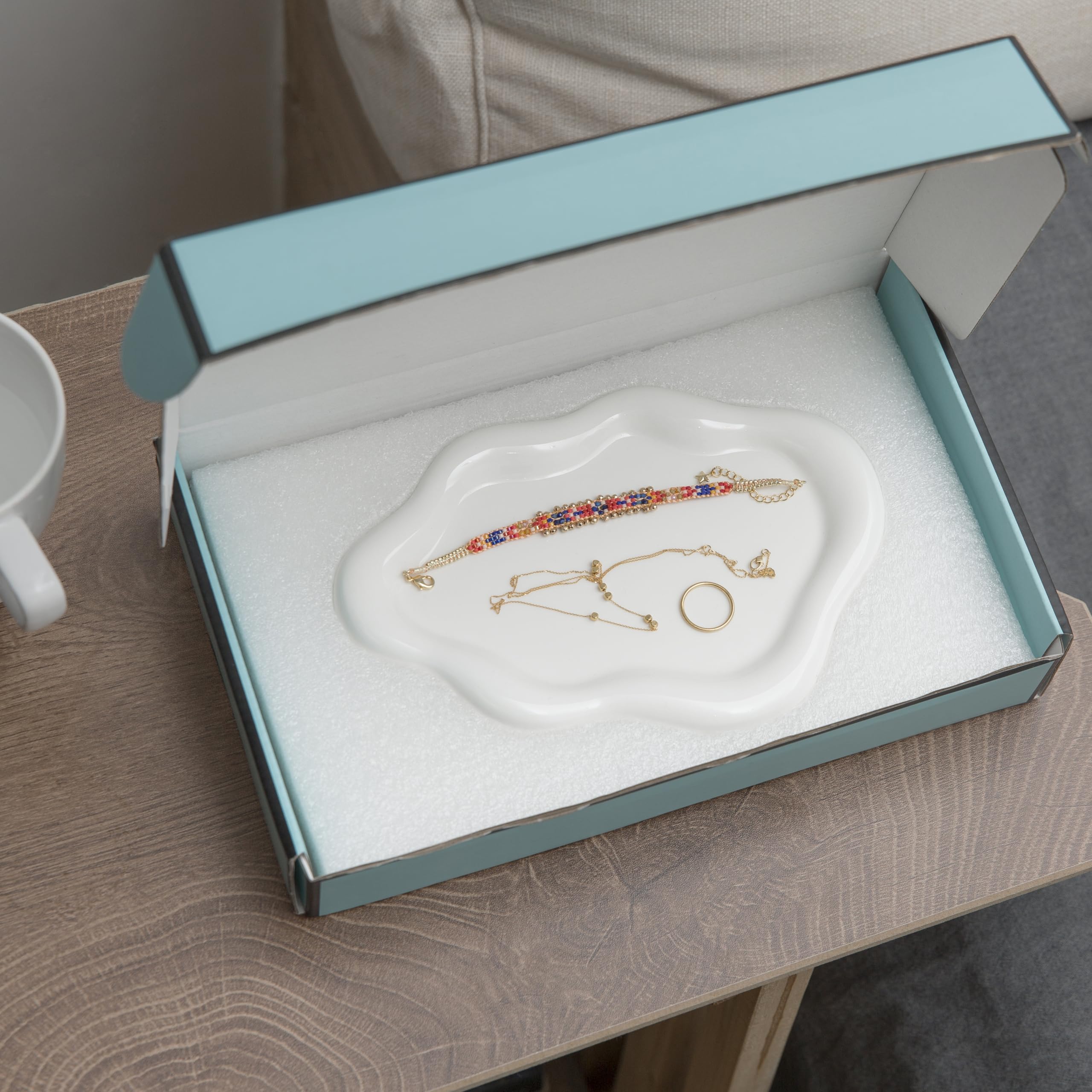 Cloud Trinket Dish, Chubby Jewelry Tray, Ceramic Jewelry Ring Trinket Dish for Rings Earrings Necklace Organizer