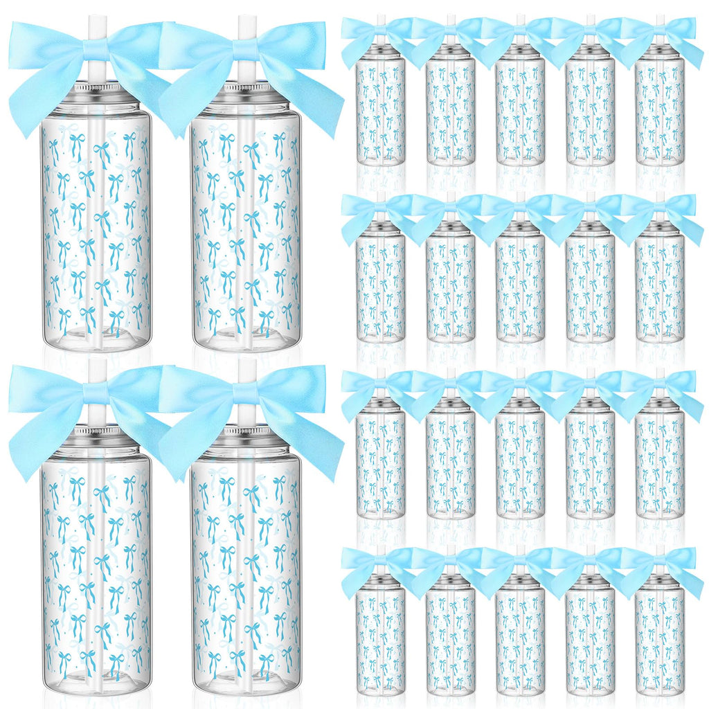 Color Bow Plastic Cups Coquette Bow Aesthetic Cup with Lids and Straws 14 oz Reusable Cute Bow Plastic Tumbler with Ribbon Bow