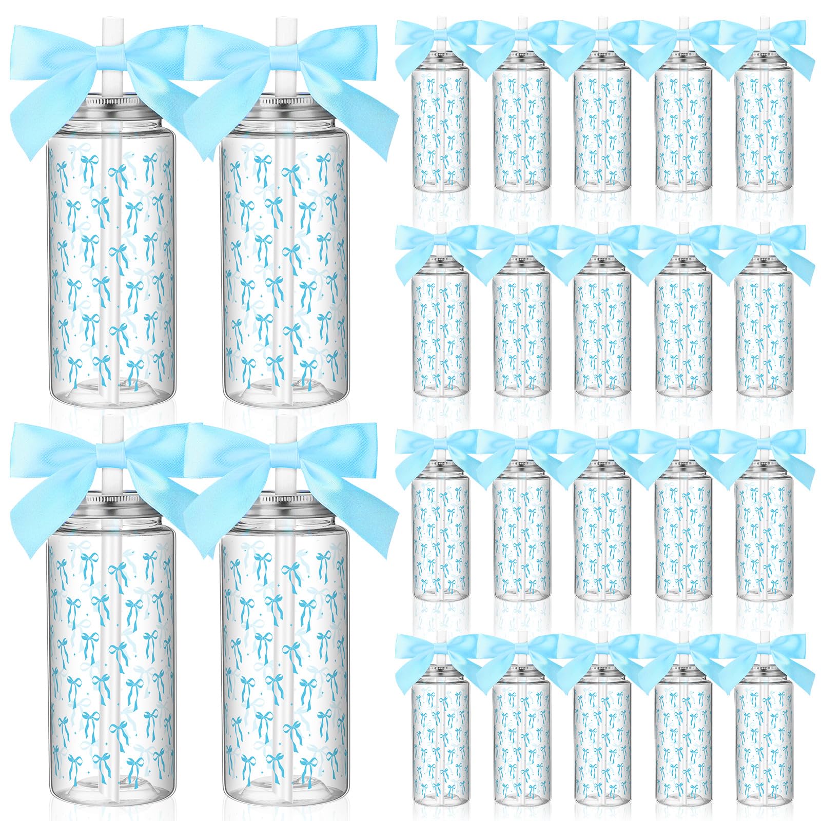 Color Bow Plastic Cups Coquette Bow Aesthetic Cup with Lids and Straws 14 oz Reusable Cute Bow Plastic Tumbler with Ribbon Bow