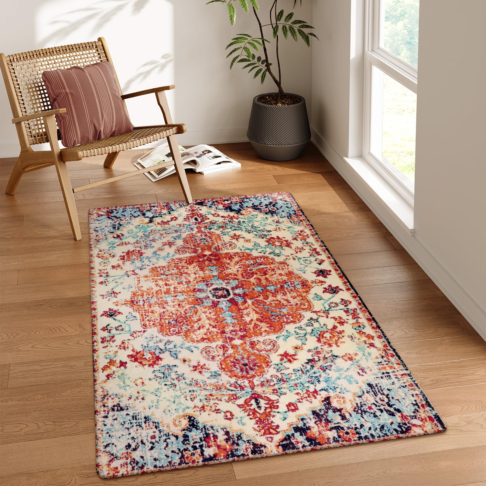 Floral Bohemian Medallion Area Rugs