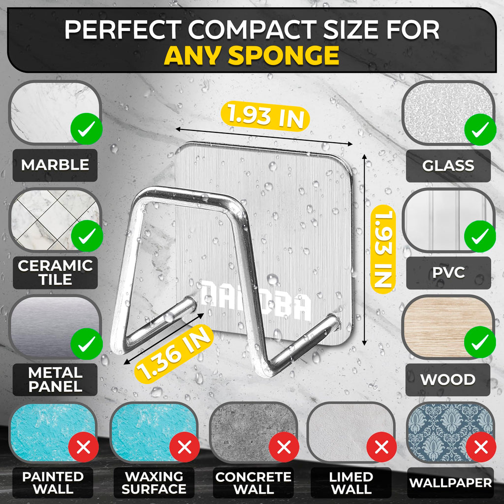 Stainless Steel Sponge Holder for Kitchen Sink â€?Compact & Durable, Easy to Install, Keeps Sponge Dry, Saves Storage Space