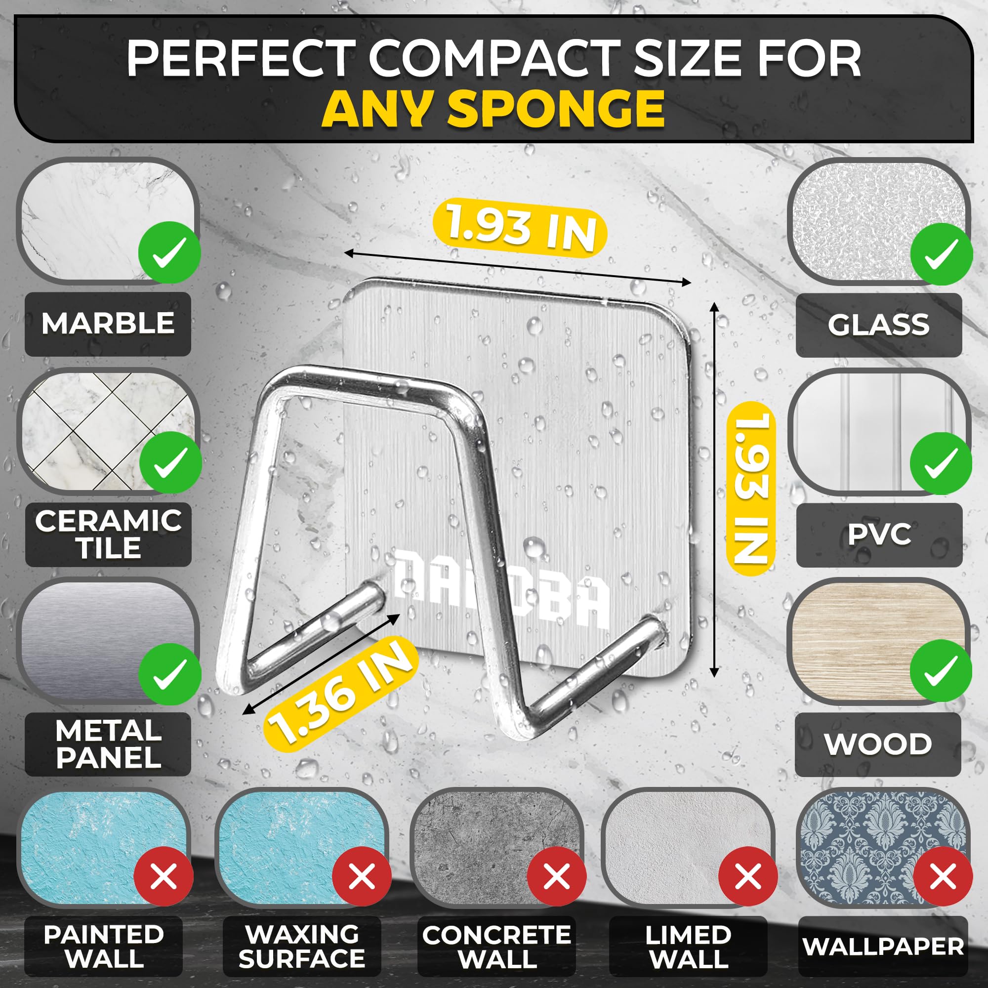 Stainless Steel Sponge Holder for Kitchen Sink â€?Compact & Durable, Easy to Install, Keeps Sponge Dry, Saves Storage Space