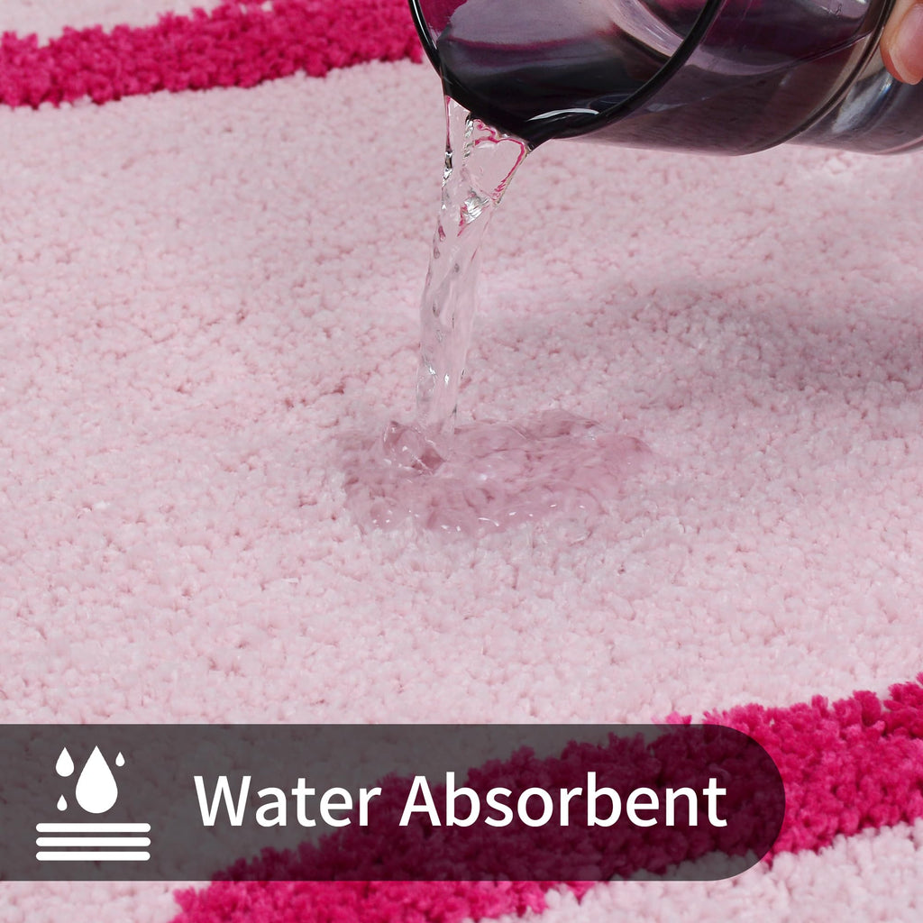 Coquette Bow Bath Mat Cute Bathroom Rugs Non Slip Absorbent Bath Rugs Bathroom Decor Machine Washable Floor Mats for Bathroom Tub Shower