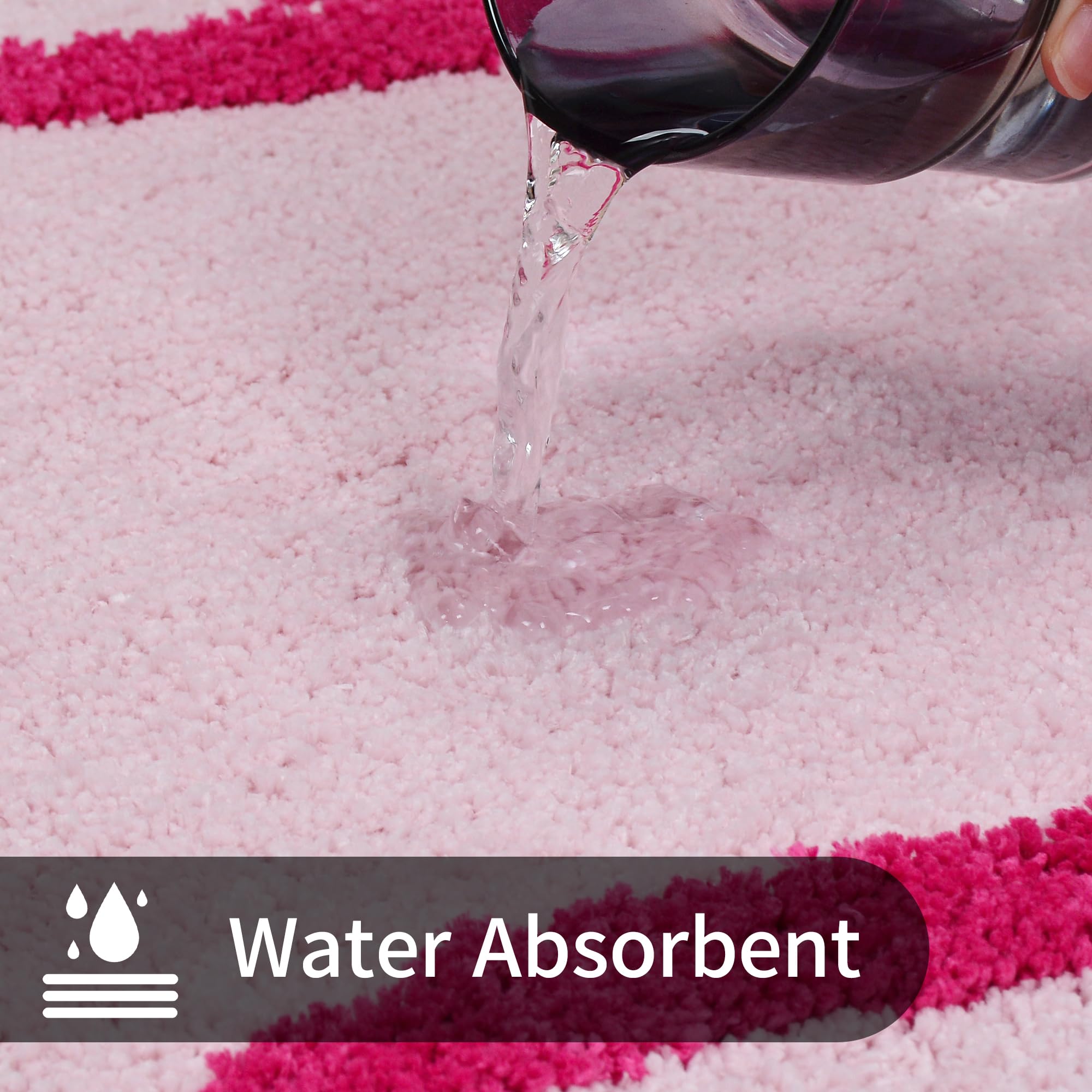 Coquette Bow Bath Mat Cute Bathroom Rugs Non Slip Absorbent Bath Rugs Bathroom Decor Machine Washable Floor Mats for Bathroom Tub Shower