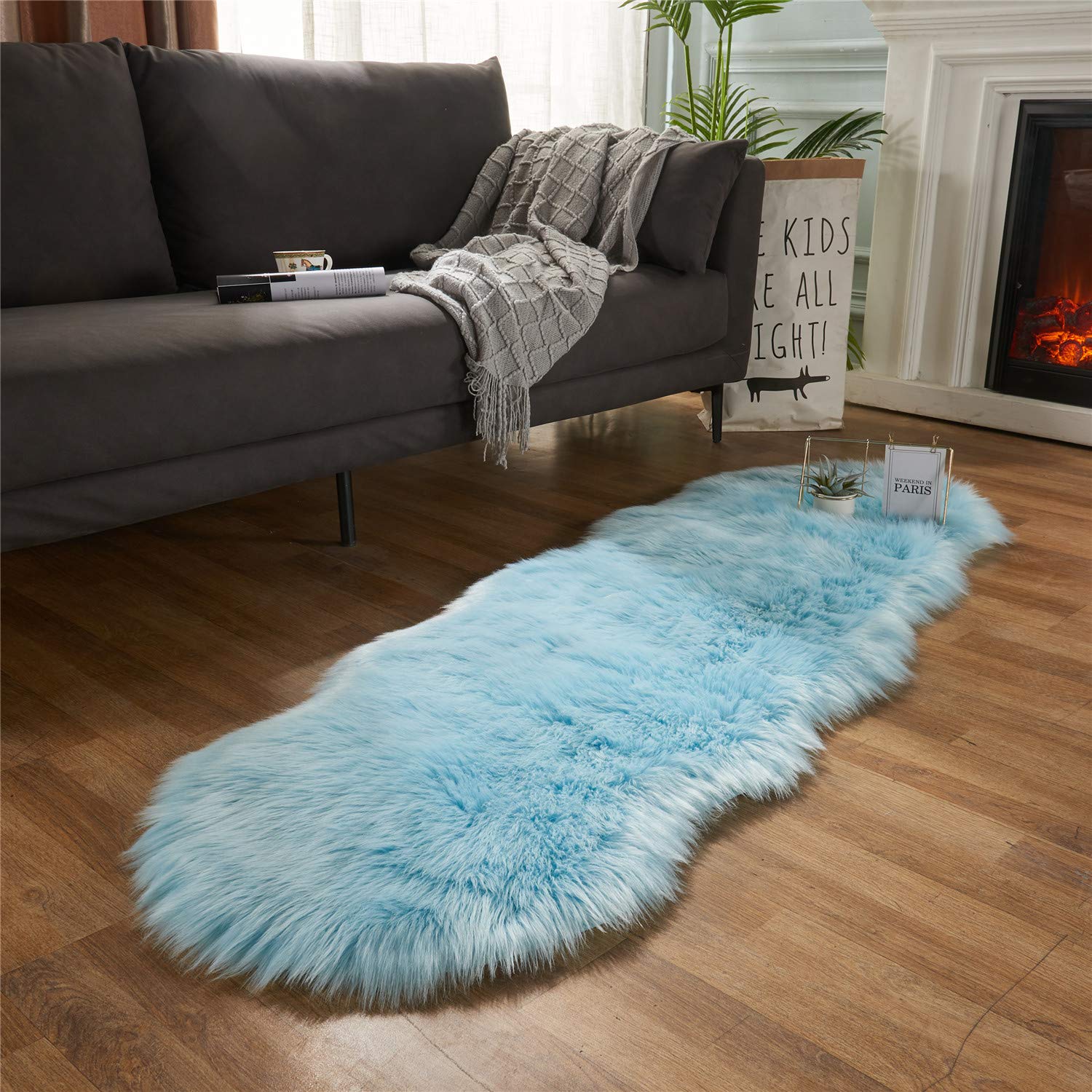 Ultra Soft Faux Fluffy/Fuzzy Shaggy Area Rug - Fur Chair Cover Seat Pad