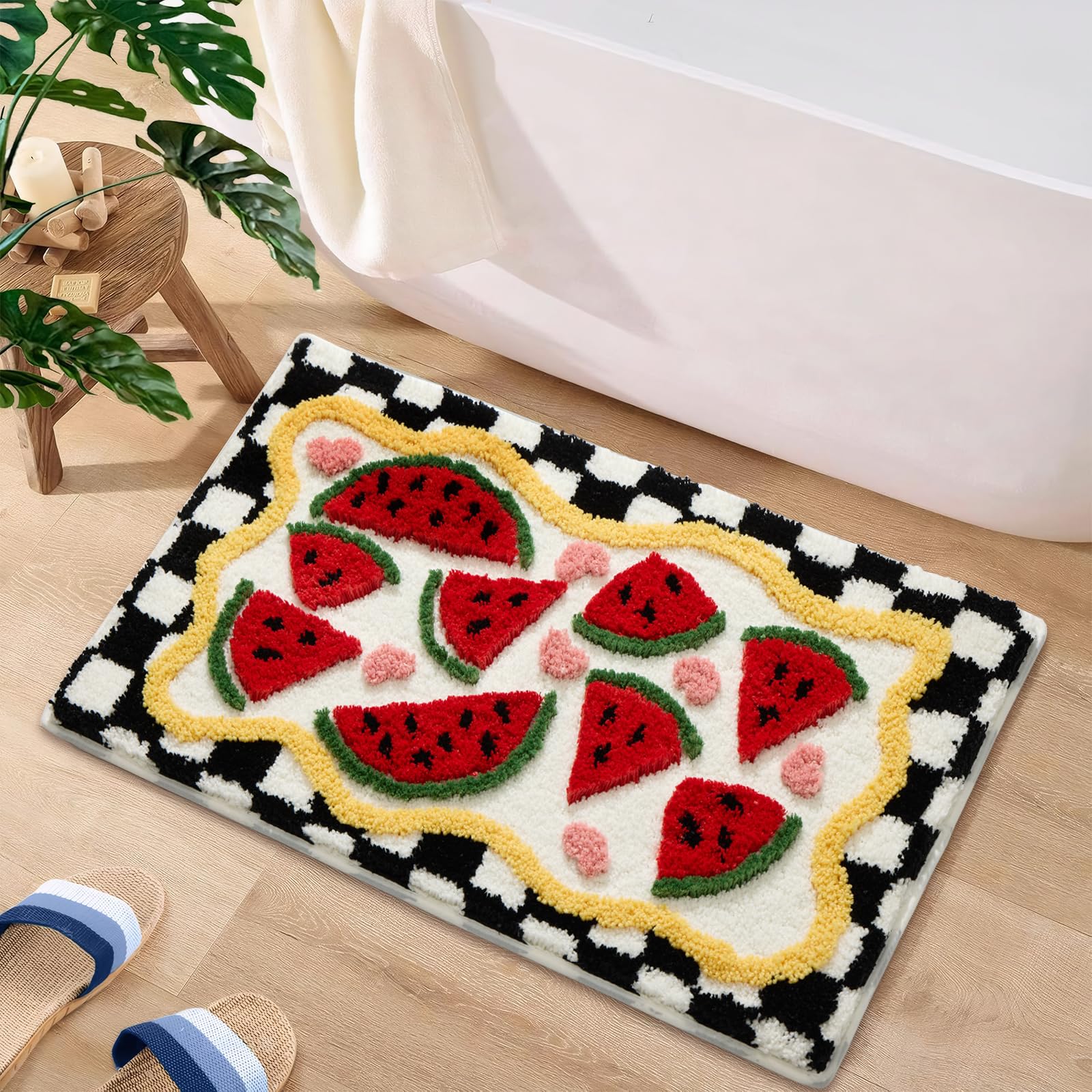 Cute Bathroom Rug Bath Mat Soft Microfiber Non Slip Washable Absorbent Rugs