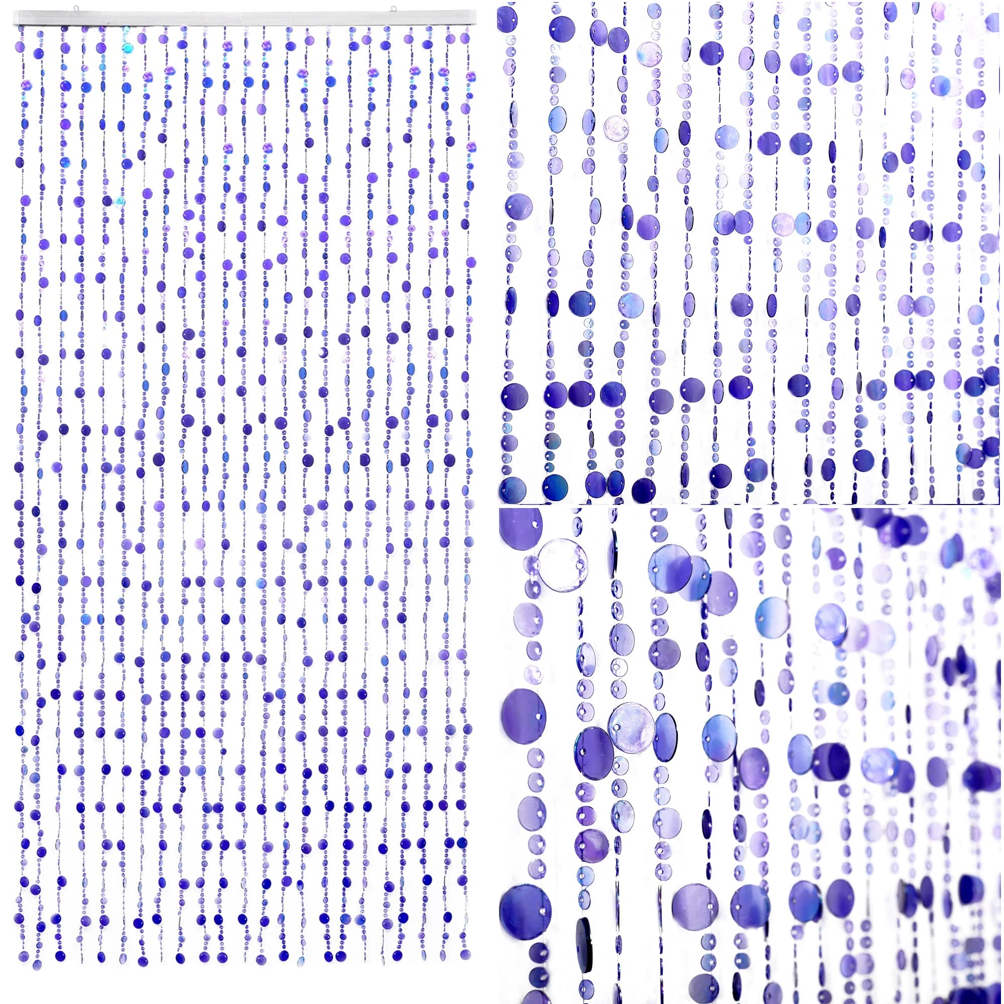 Iridescent Faux Crystal Acrylic Bubble Beaded Curtains for Doorway Room Divider Backdrop Decoration