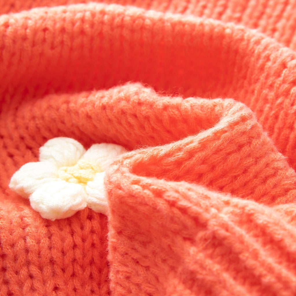 Women's Kawaii Strawberry Embroidered Cardigan Long Sleeve V Neck Chunky Knitted Cardigans