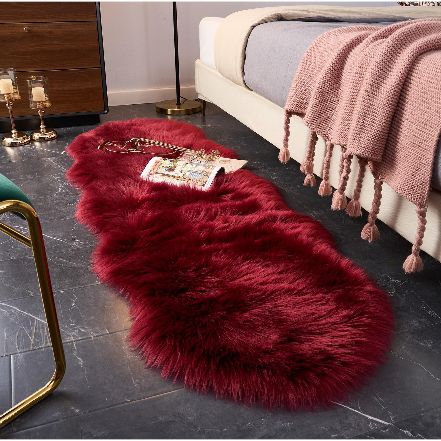 Ultra Soft Faux Fluffy/Fuzzy Shaggy Area Rug - Fur Chair Cover Seat Pad