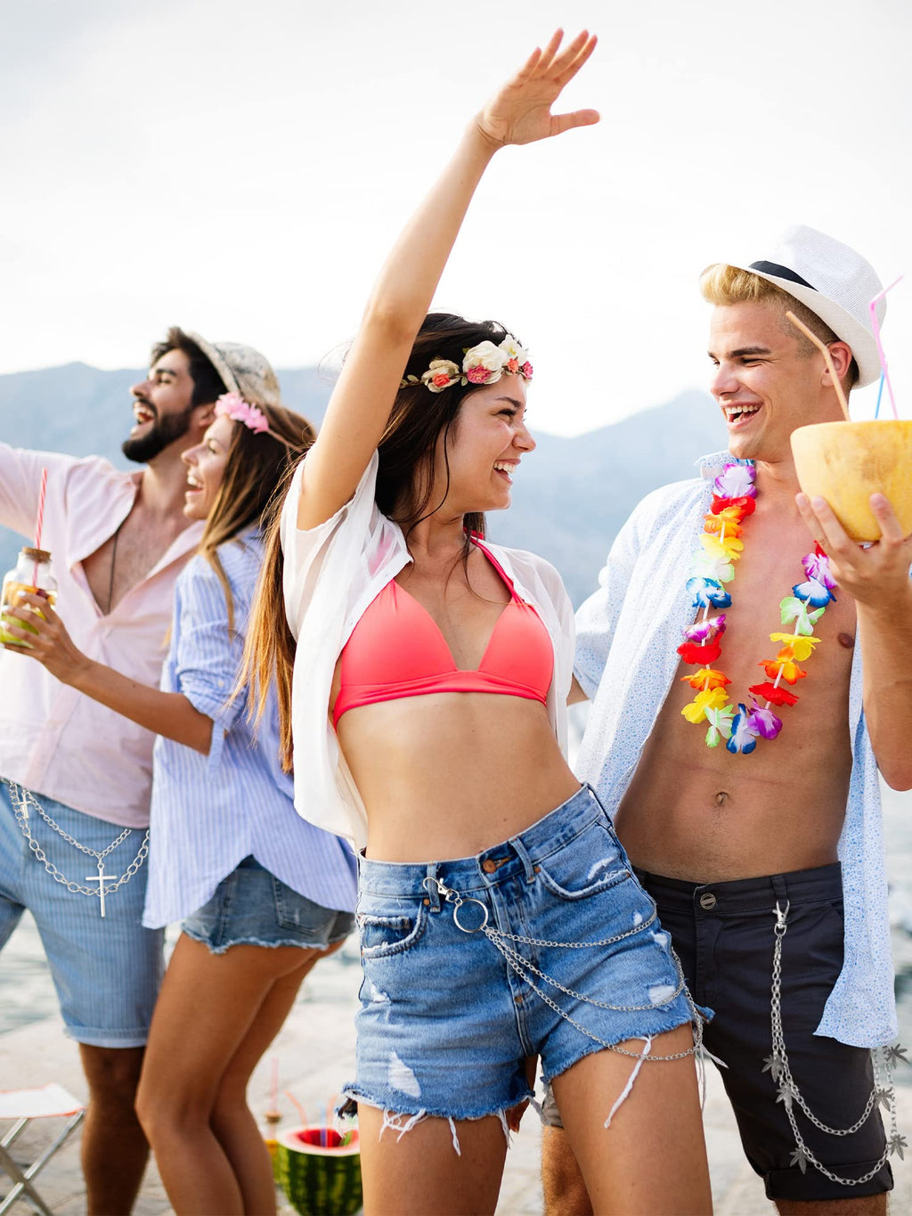 Multi-Layer Chain Belt â€?5-Piece Hip Hop Metal Wallet Chains for Jeans & Pants