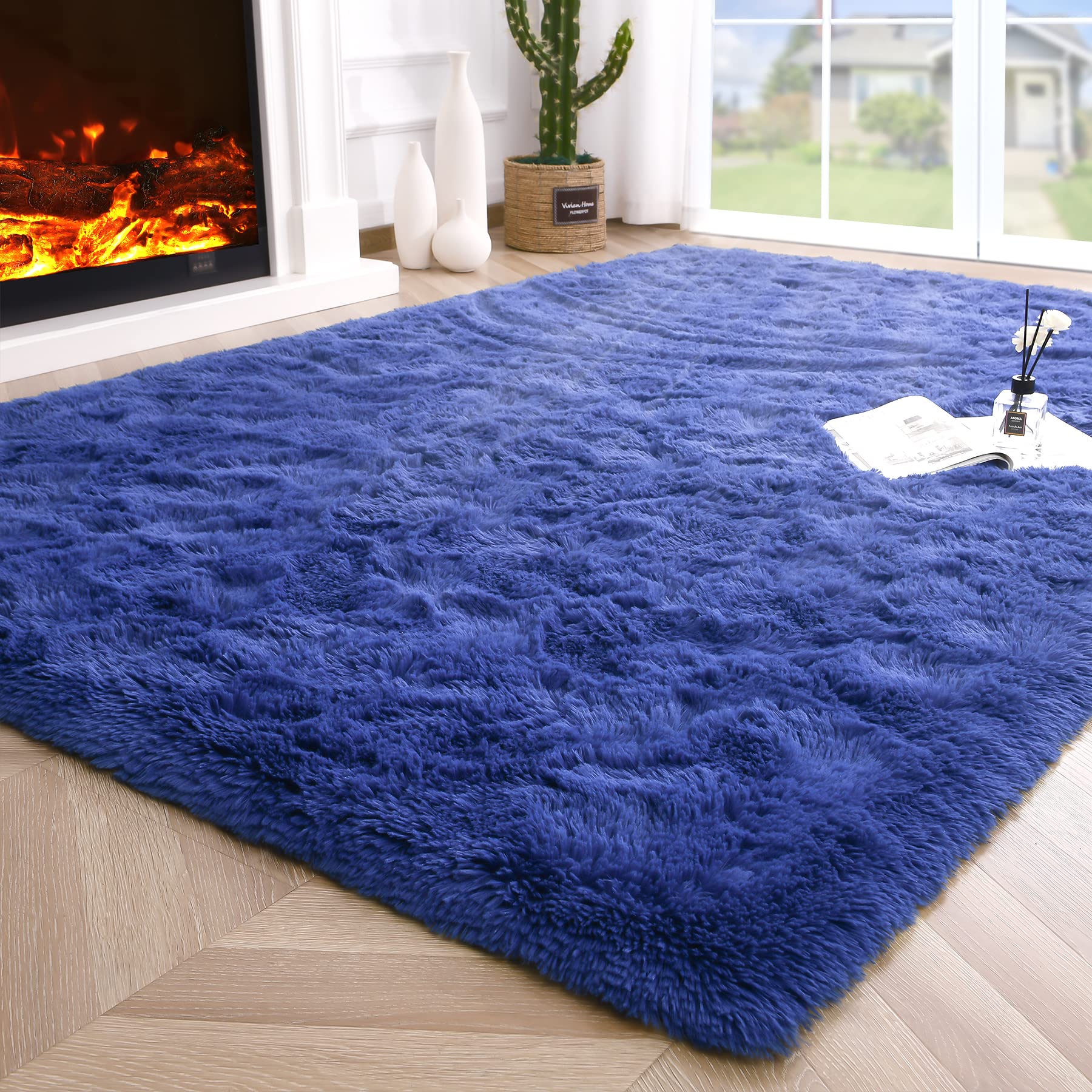 Fluffy Area Rugs Shag Throw Floor Carpet, Soft Shaggy Bedside Non-Slip Plush Rug Home Decor Aesthetic
