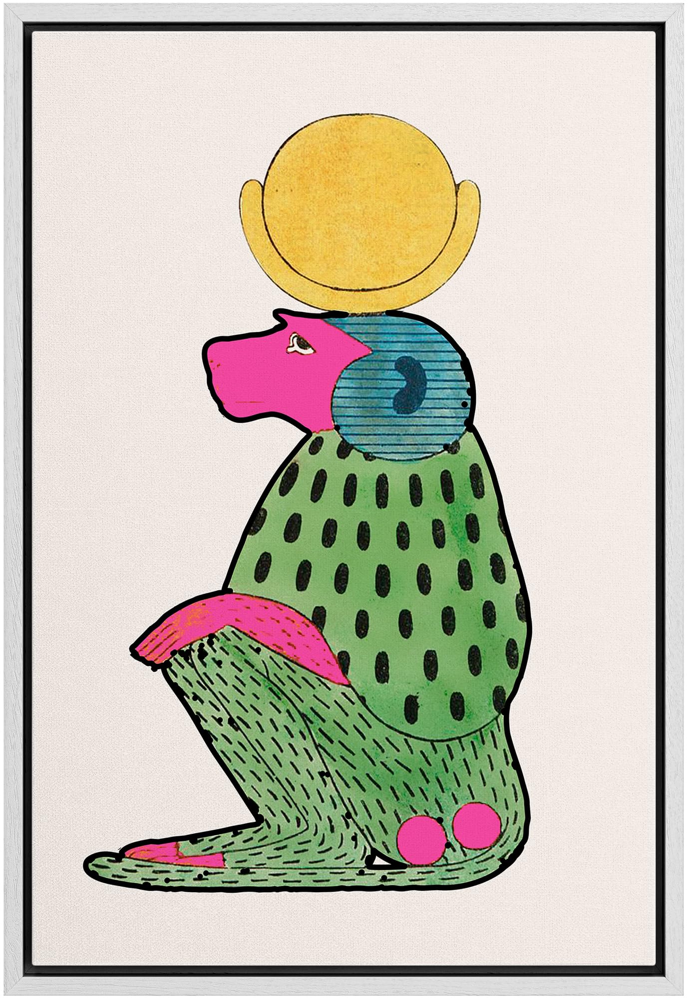 Framed Multicolored Disco Ball Canvas Print â€?Preppy Wall Art for Living Room, Bedroom, or Office