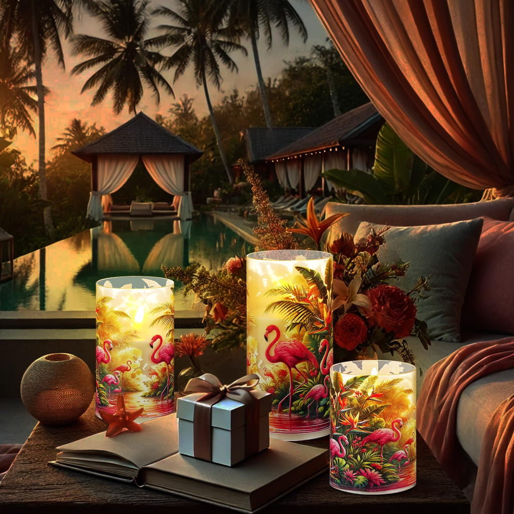 Coquette Flameless Candles LED Battery Pillar Candles Set Battery Operated with Remote