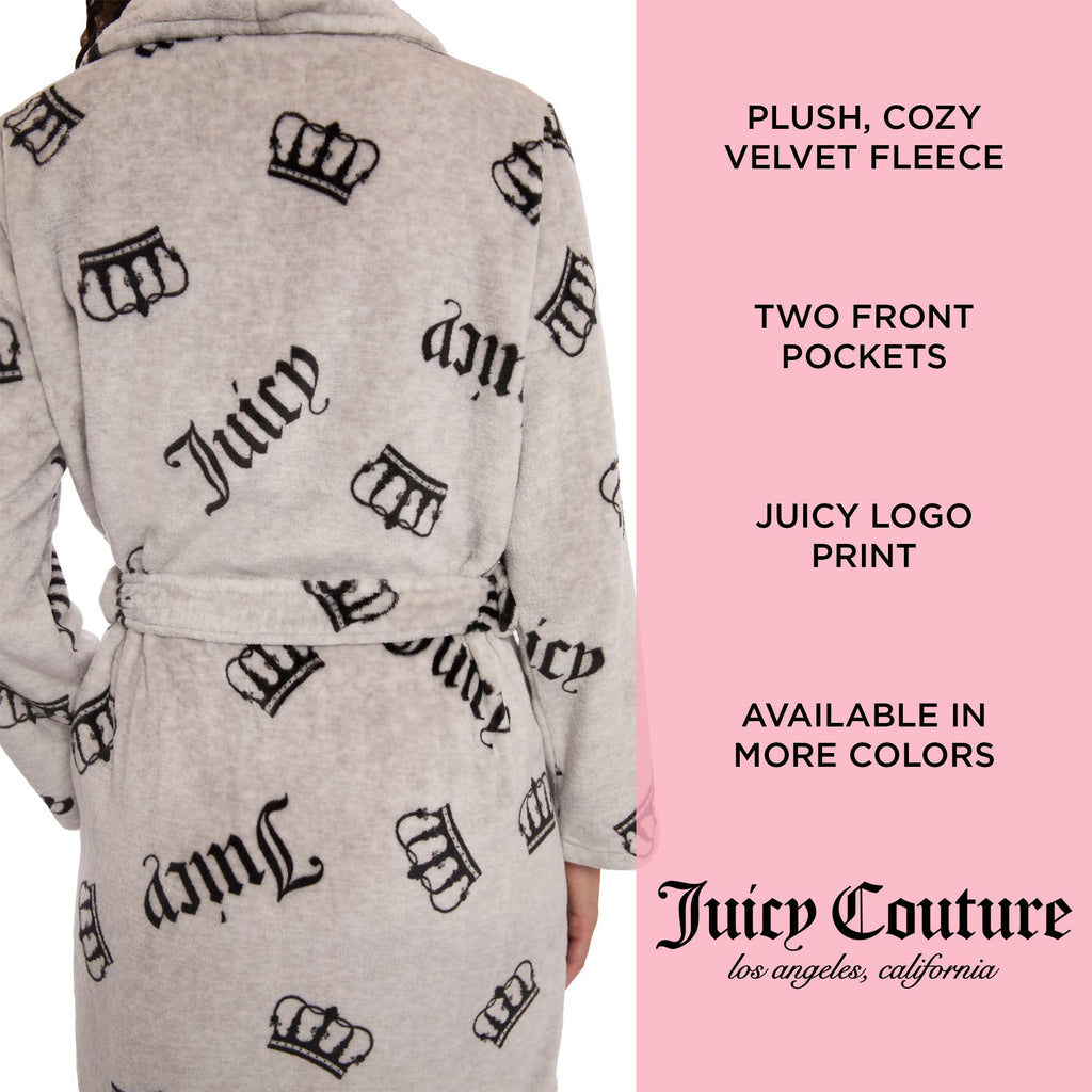 Juicy Couture Women's Super Soft Luxe Plush Shawl Collar Robe