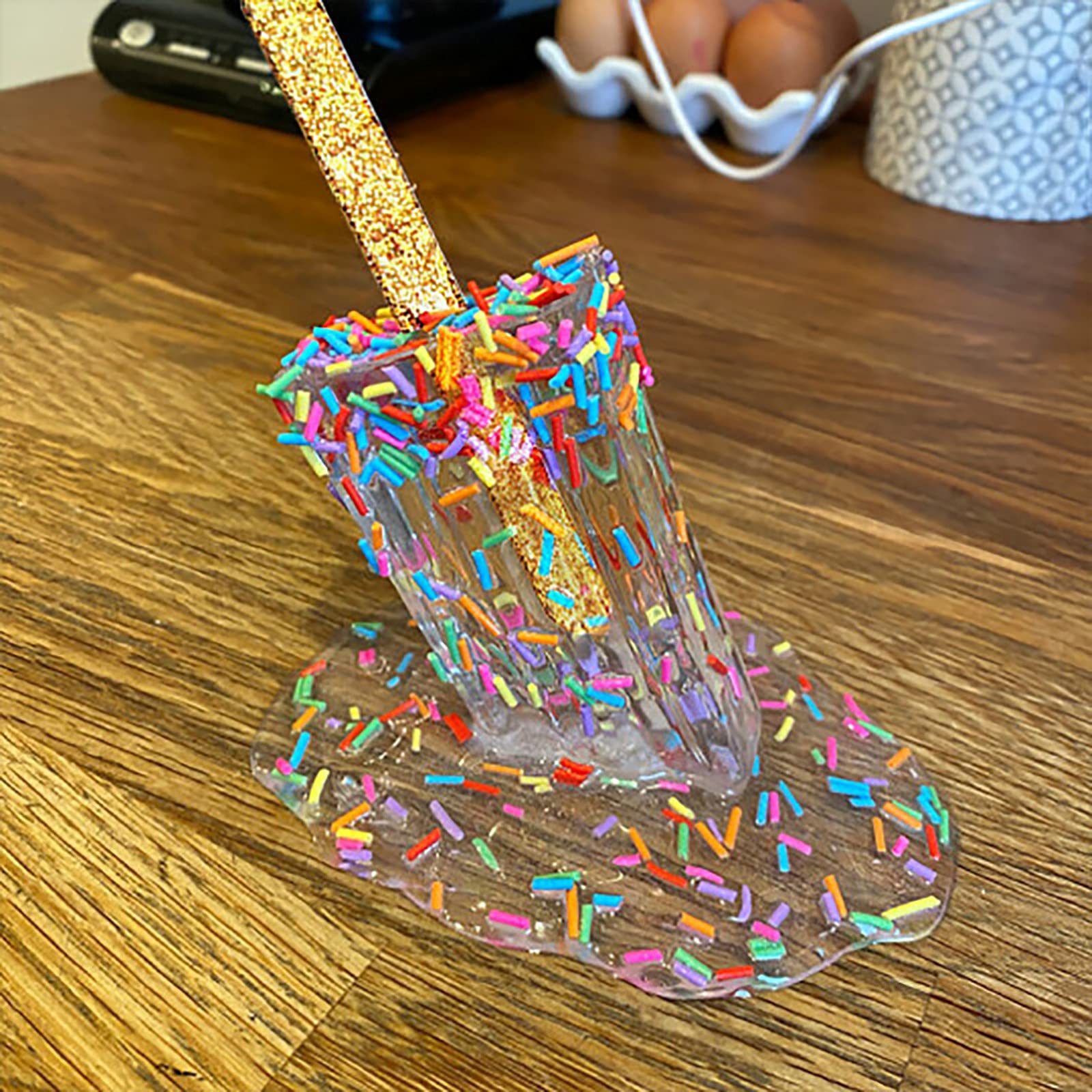Melting Popsicle Sculpture - Creative Melting Ice Cream Resin Home Decor