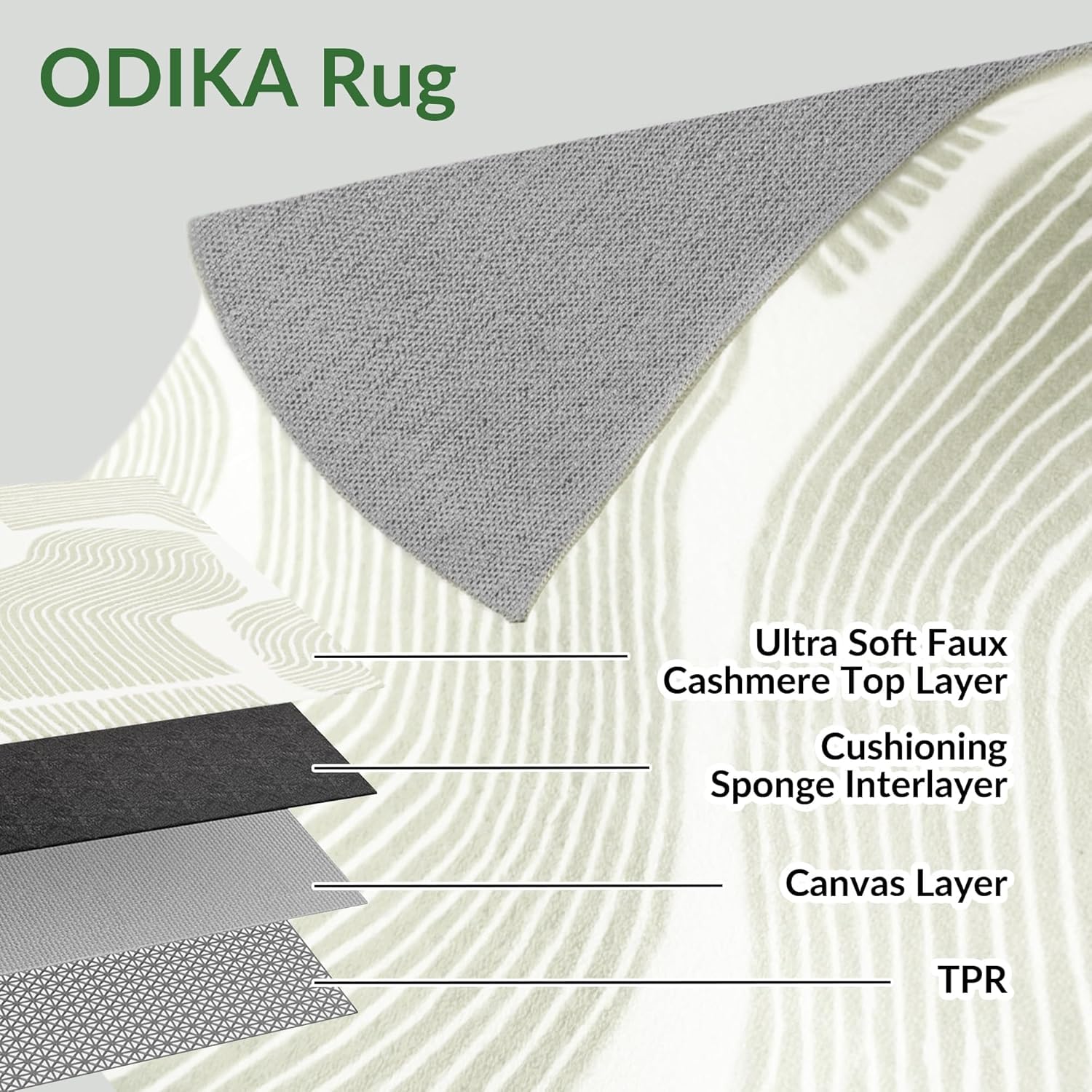 Zen Garden Area Rug - Ultra Soft Area Rug, Non Slip, Stain Resistant Living Room Rug, Washable Area Rugs for Living Room, Rugs for Bedroom