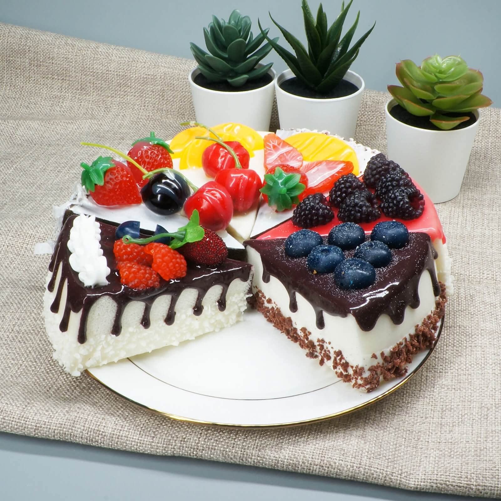 Faux Slice Cake - Artificial Desserts Replica for Kitchen and Bakery Shop Display