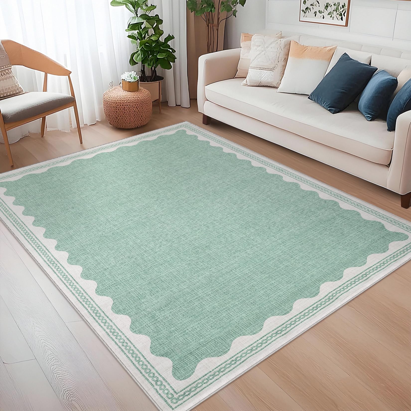 Scalloped Rug Soft Carpet