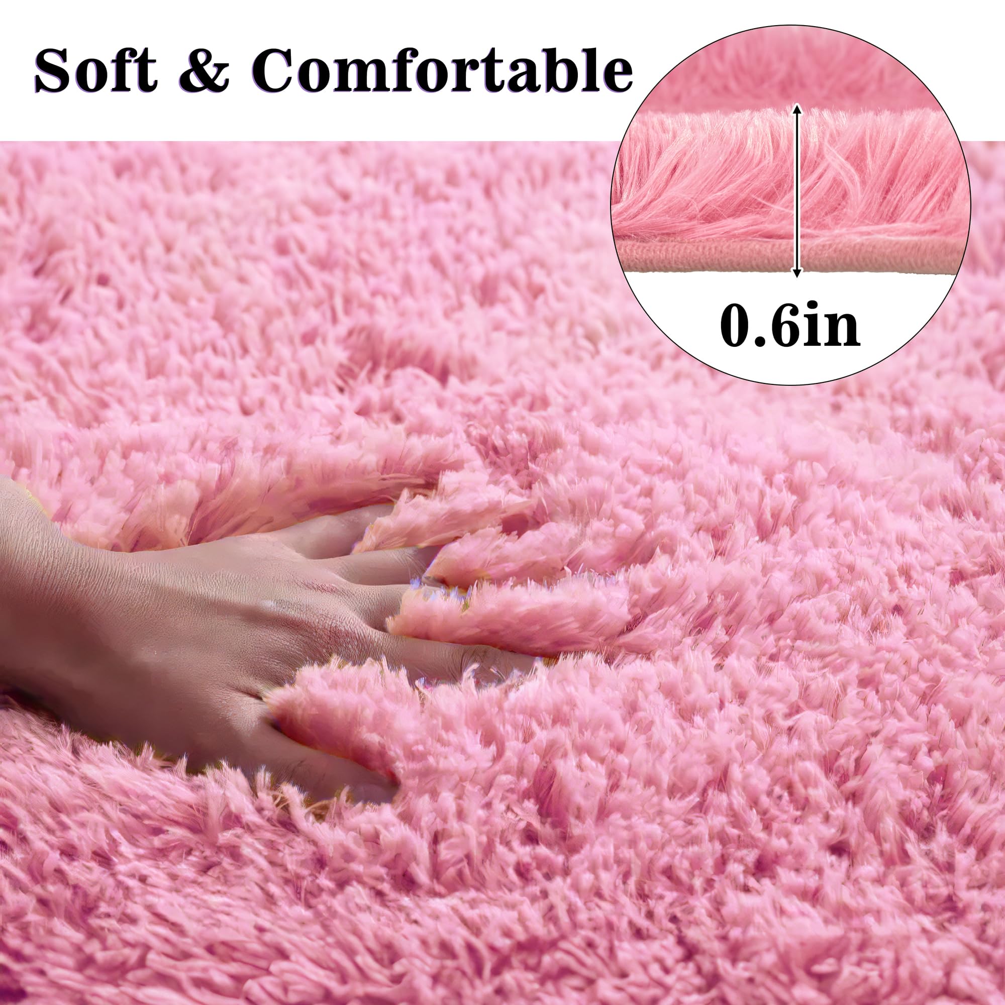 Shaggy Bathroom Rugs Sets 3 Piece for Bathroom Non-Slip - Water Absorbent Bath Rug Floor Mats Soft Washable Shower Rug with U-Shaped Contour Rug Toilet Lid Cover