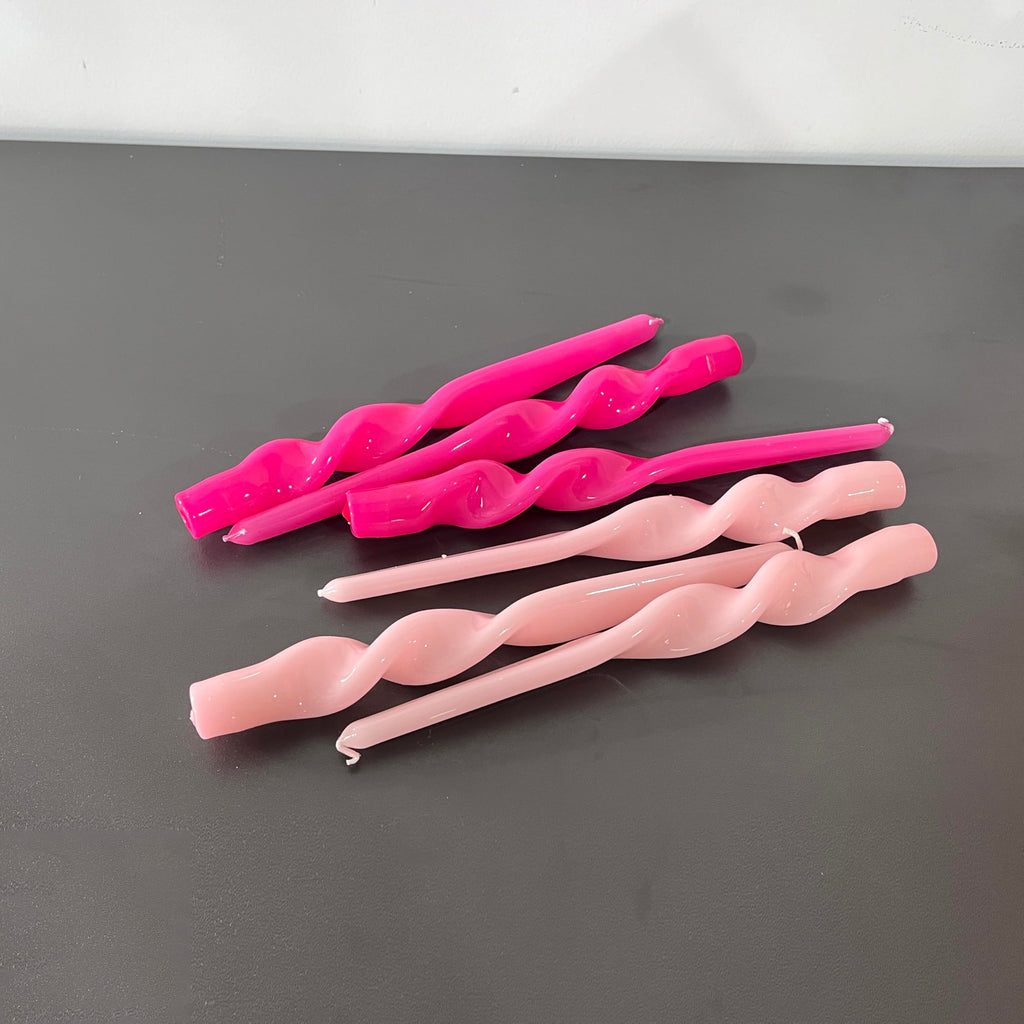 Spiral Taper Candles - Set of 6 Twisted Candle 9.5 Inch Tall for Home Decoration