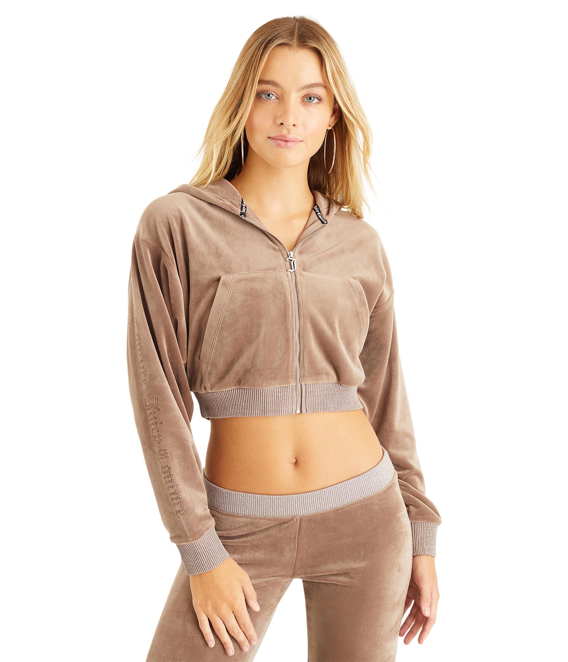 Juicy Couture Women's C Solid Classic Juicy Hoodie with Back Bling