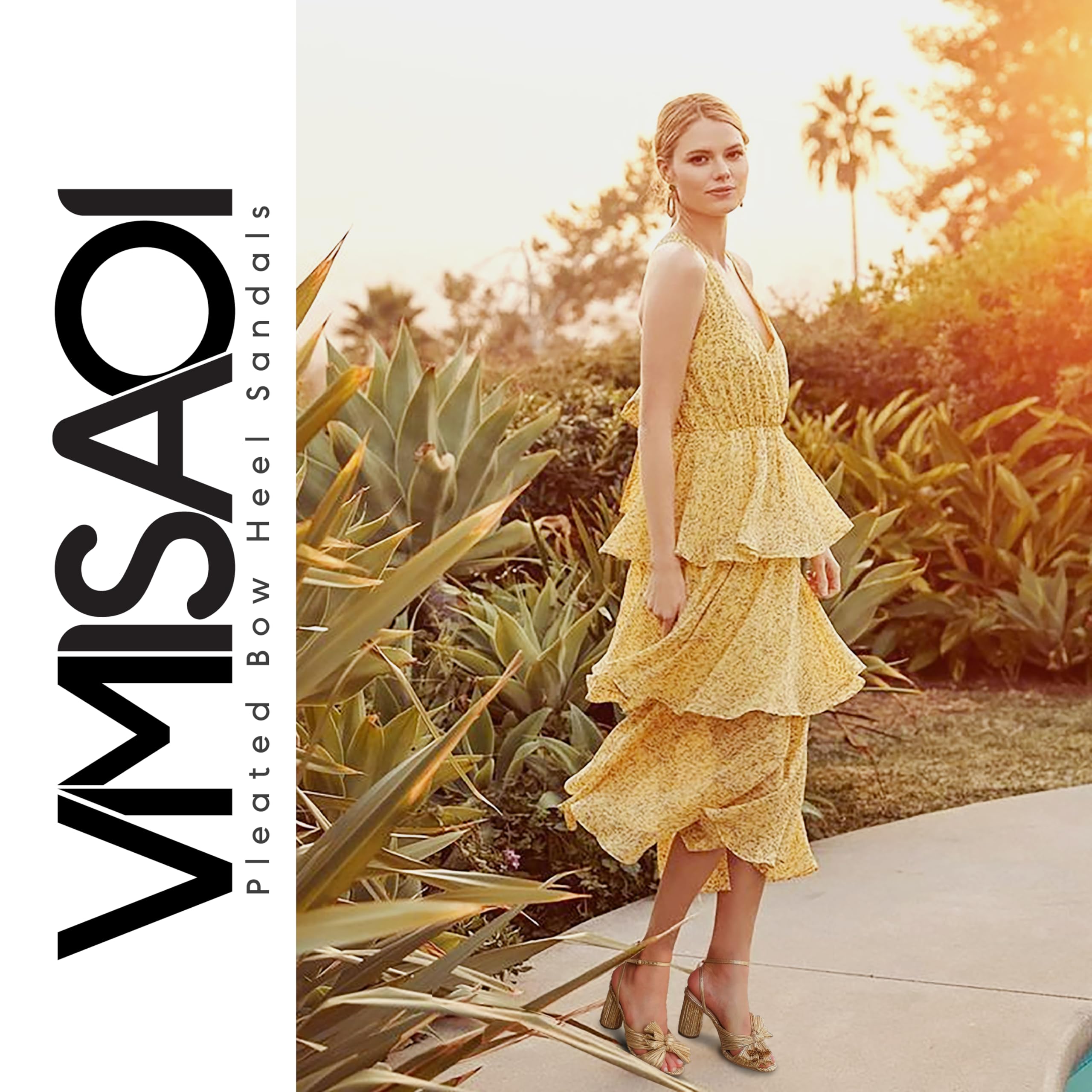 Women's High Block Chunky Heel Sandals Fashion Open Toe Ankle Buckle Strap Pleated Bow Heel