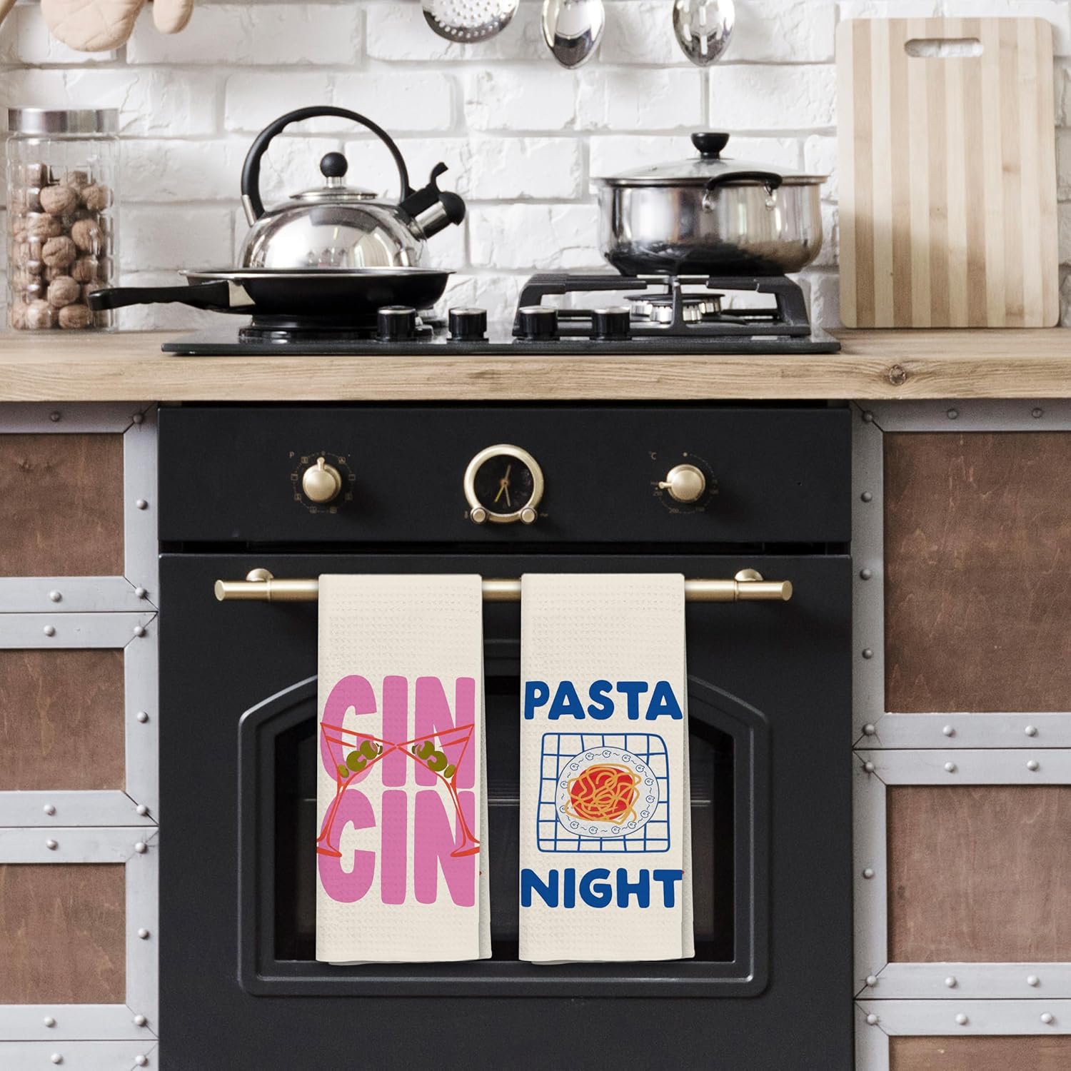 Italian Retro Kitchen Towels, Aesthetic Kitchen Decor, 16x24 Inch