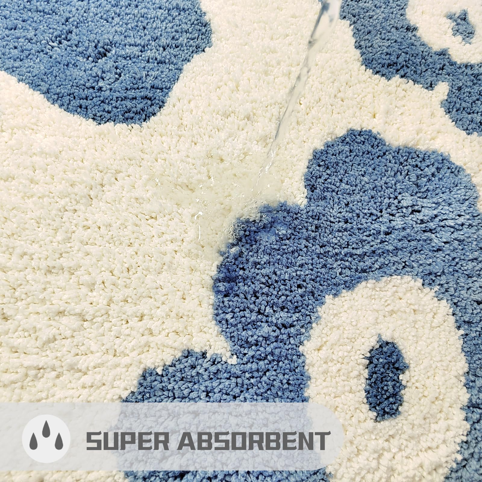 Cute Bath Mat for Bathroom Soft Super Absorbent Non Slip TPR Backing, Quick Drying, Machine Washable Bath