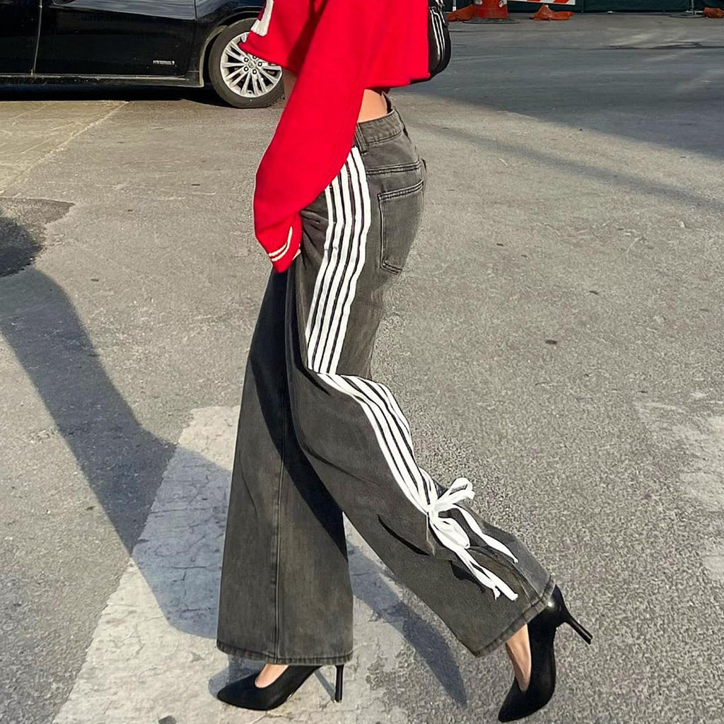 Women's Y2K High-Waisted Boyfriend Jeans â€?Streetwear Denim Pants