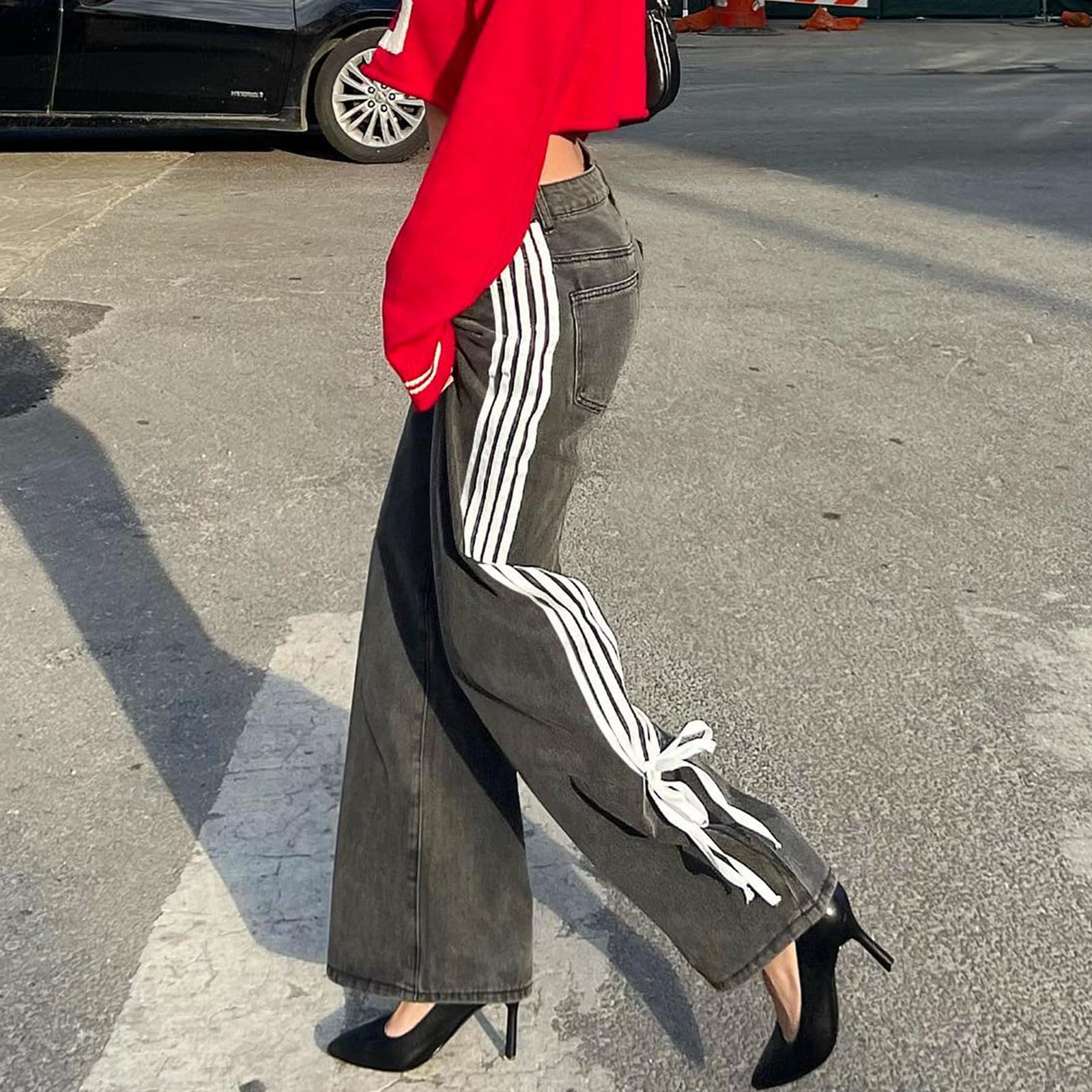 Women's Y2K High-Waisted Boyfriend Jeans â€?Streetwear Denim Pants