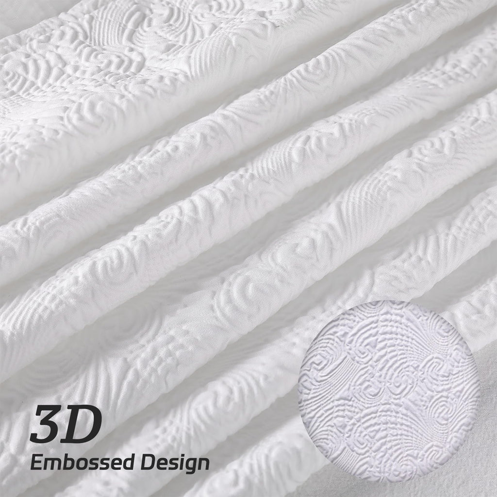 Fabric Shower Curtains for Bathroom Modern Cute, Wave Pattern 72" X 72" Long