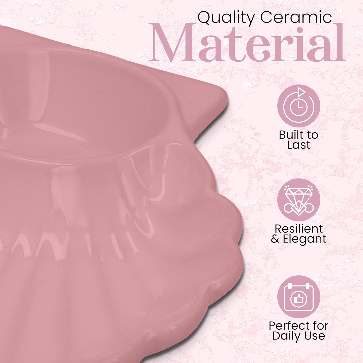 Cute Shell Jewelry Holder for Pink Coquette Room Decor - Seashell Jewelry Dish Trinket Tray for Women, Pink Ceramic Trinket Dish, Seashell Ring Holder