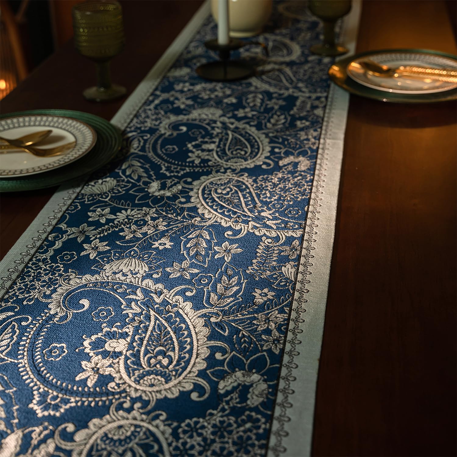 Retro-Luxury Tassels Table Runner Series for Kitchen Dining Table