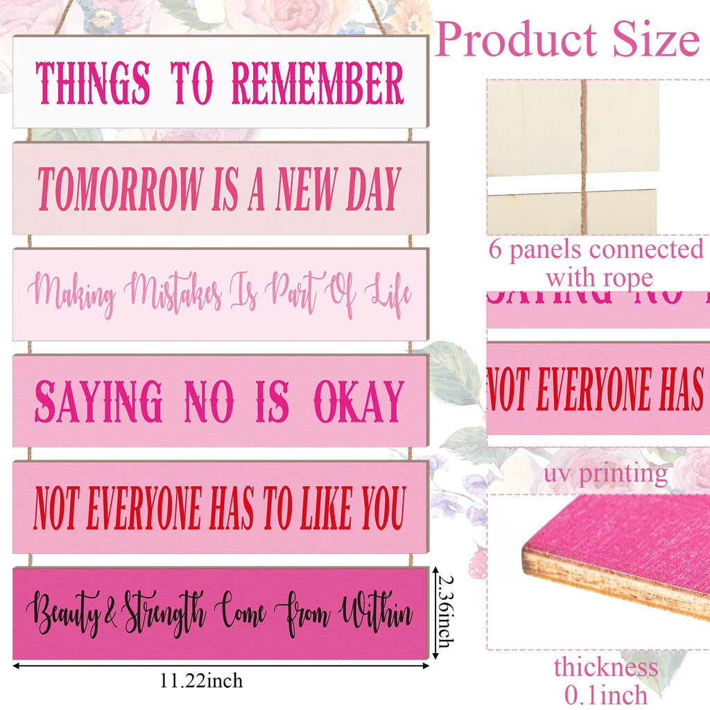 Cute Preppy Inspirational Wall Art - Positive Quotes Wall Decor Wooden Room Sign