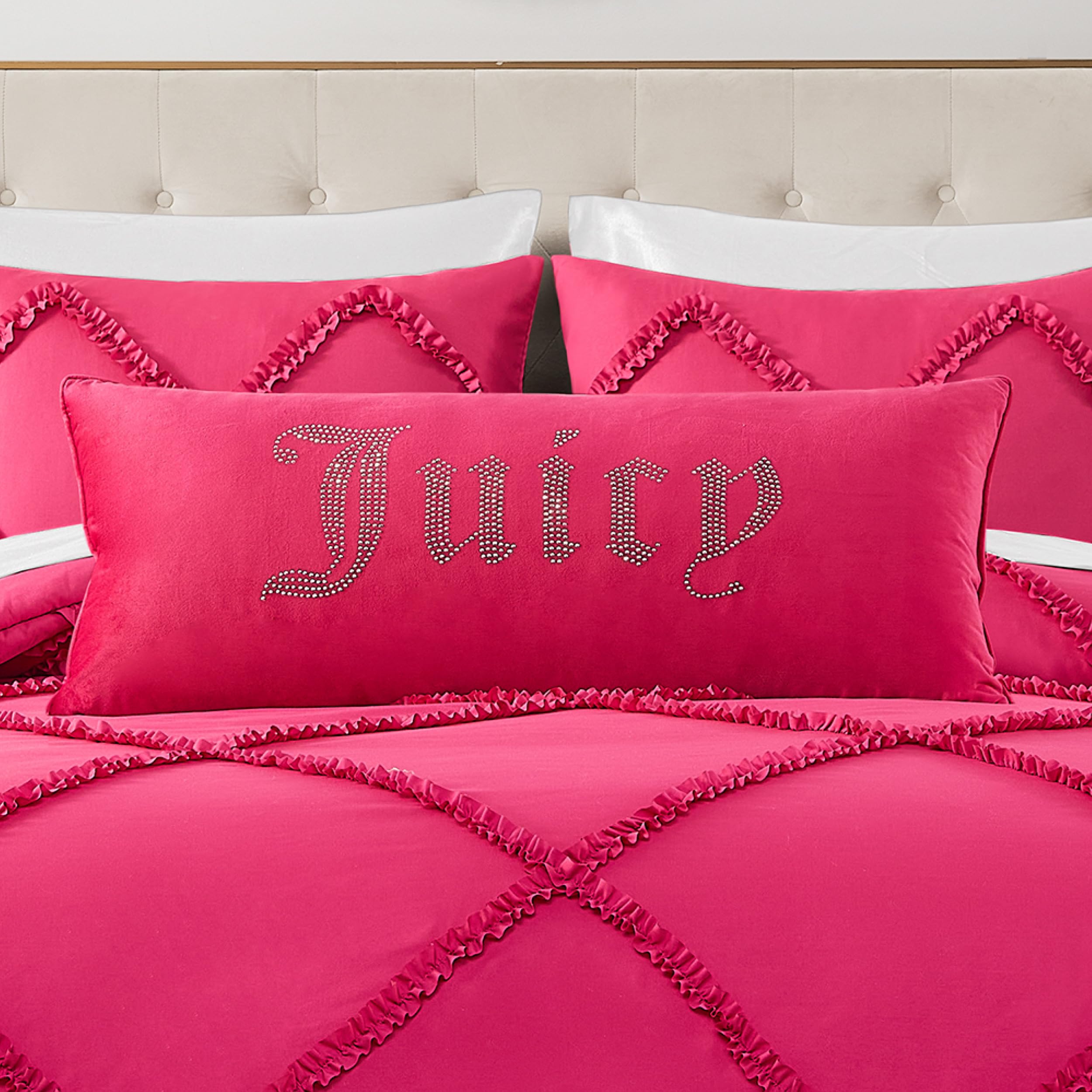 Juicy Couture Rectangle 1-Piece Living Room and Bedroom Décor, Decorative Accent, Premium Reversible Throw Pillow