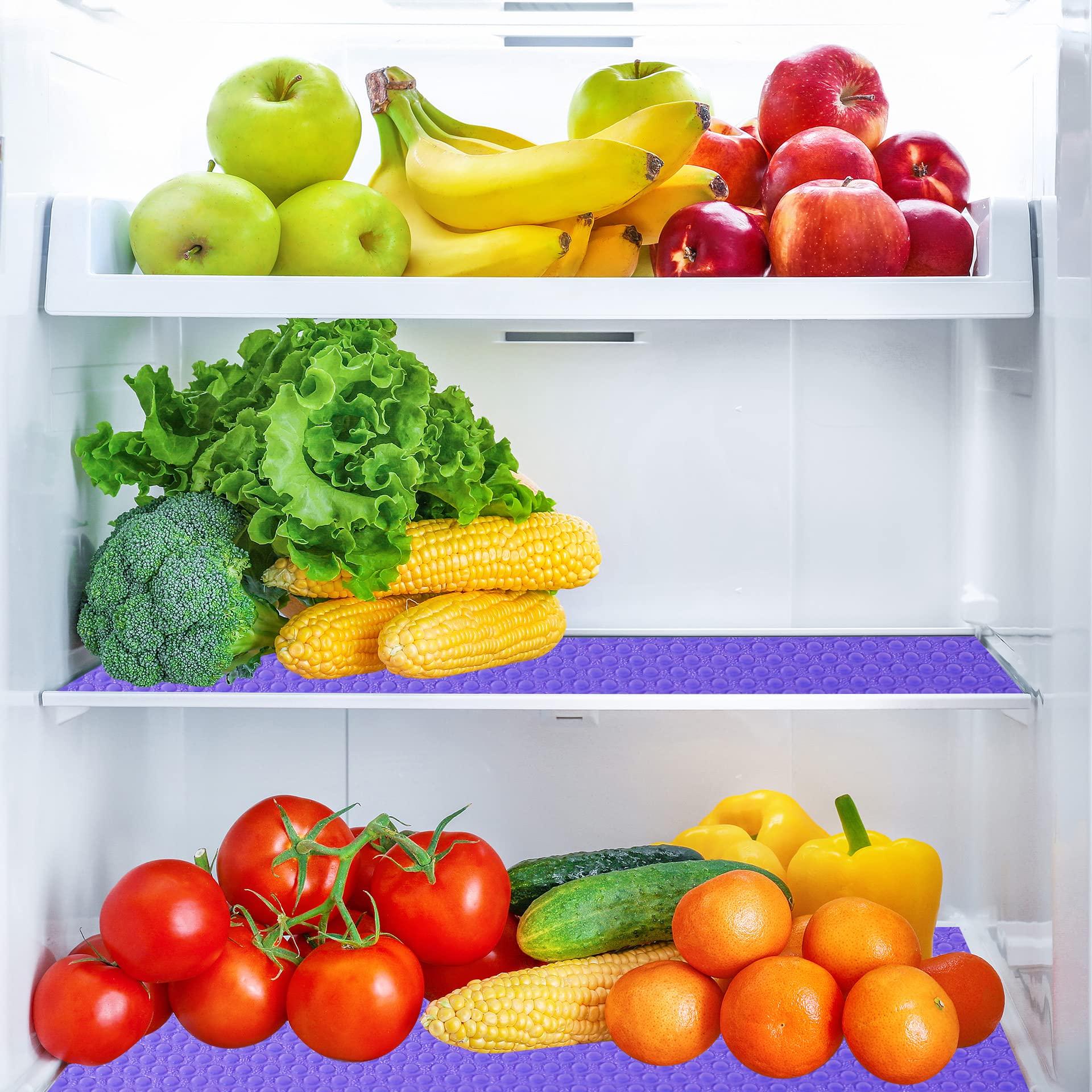 Washable Fridge Liner Mats Covers Pads for Glass Shelf Cupboard Cabinet Drawer Home Kitchen Accessories Organization, 12Pcs Refrigerator Liners