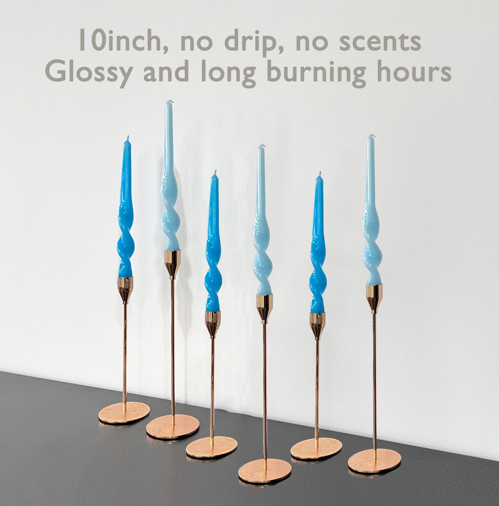 Spiral Taper Candles - Set of 6 Twisted Candle 9.5 Inch Tall for Home Decoration