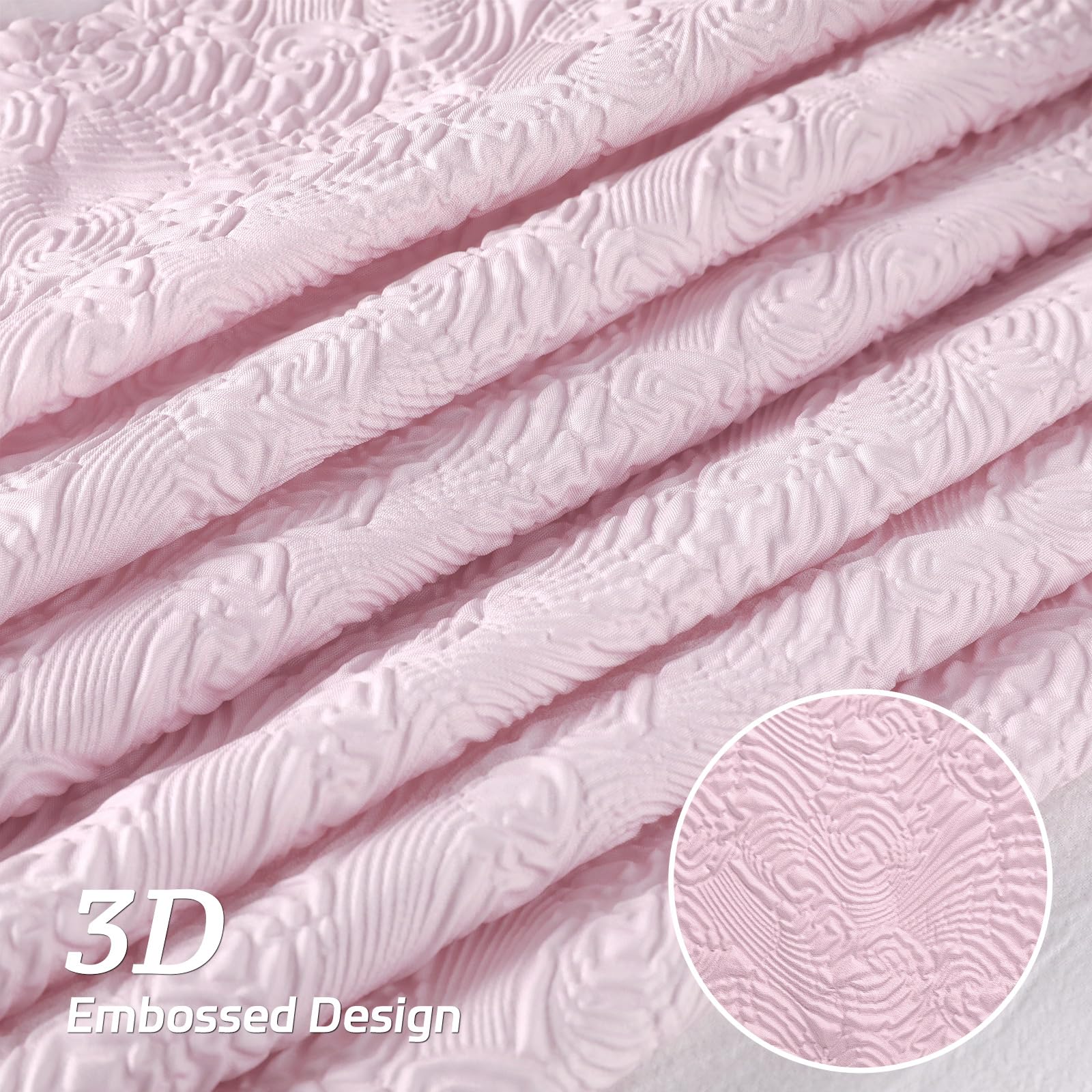 Fabric Shower Curtains for Bathroom Modern Cute, Wave Pattern 72" X 72" Long