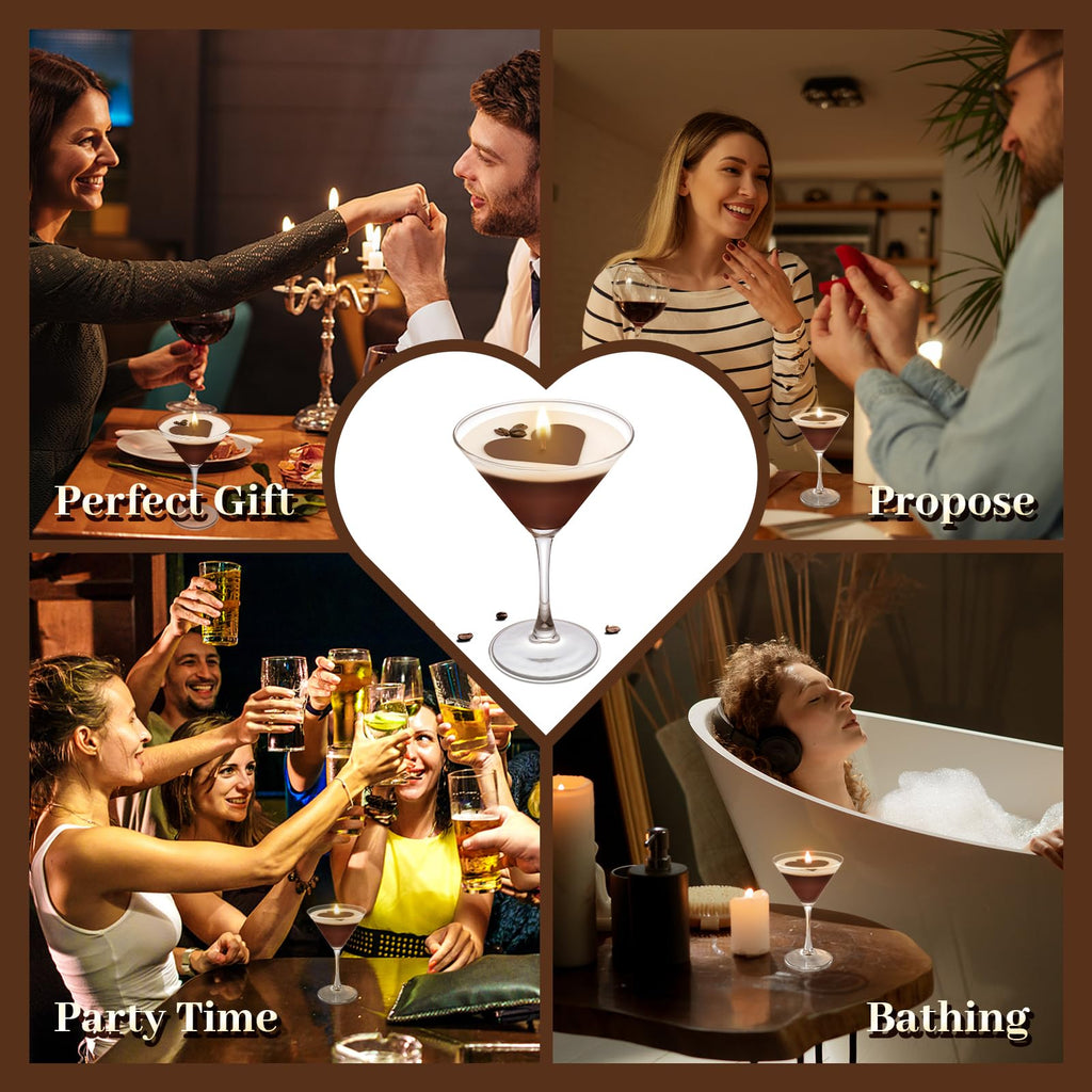 Chocolate Espresso Martini Candle â€?Scented Soy Wax Candle with Coffee & Cocoa Aromas, Long-Lasting 40H Burn Time