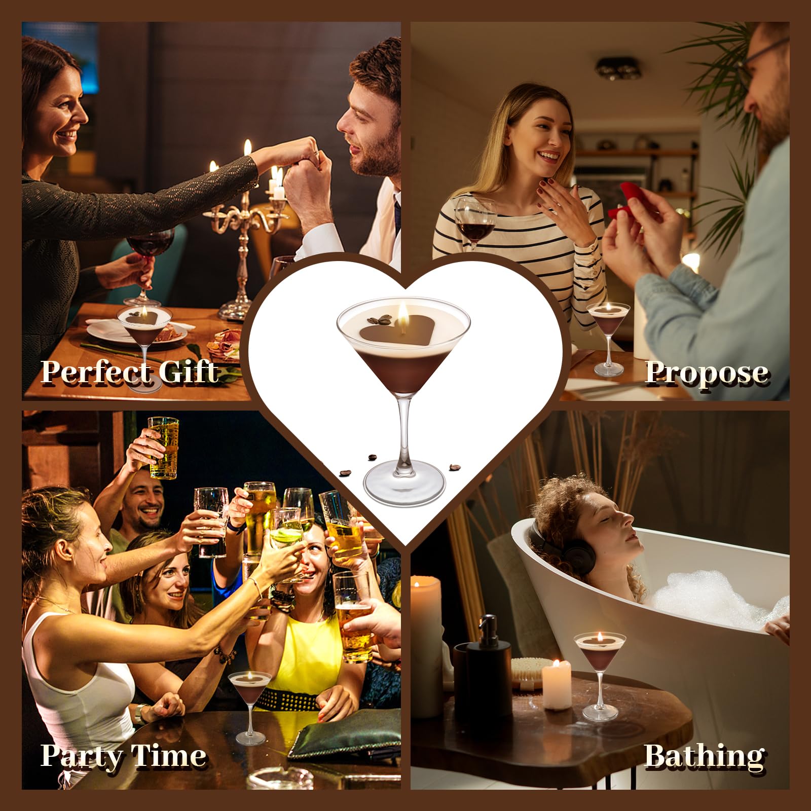 Chocolate Espresso Martini Candle â€?Scented Soy Wax Candle with Coffee & Cocoa Aromas, Long-Lasting 40H Burn Time