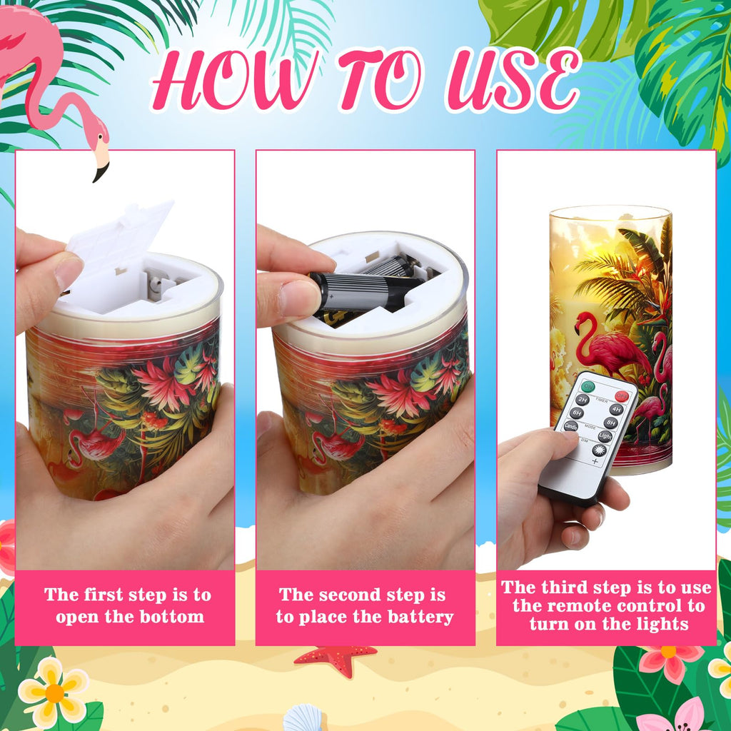 Coquette Flameless Candles LED Battery Pillar Candles Set Battery Operated with Remote