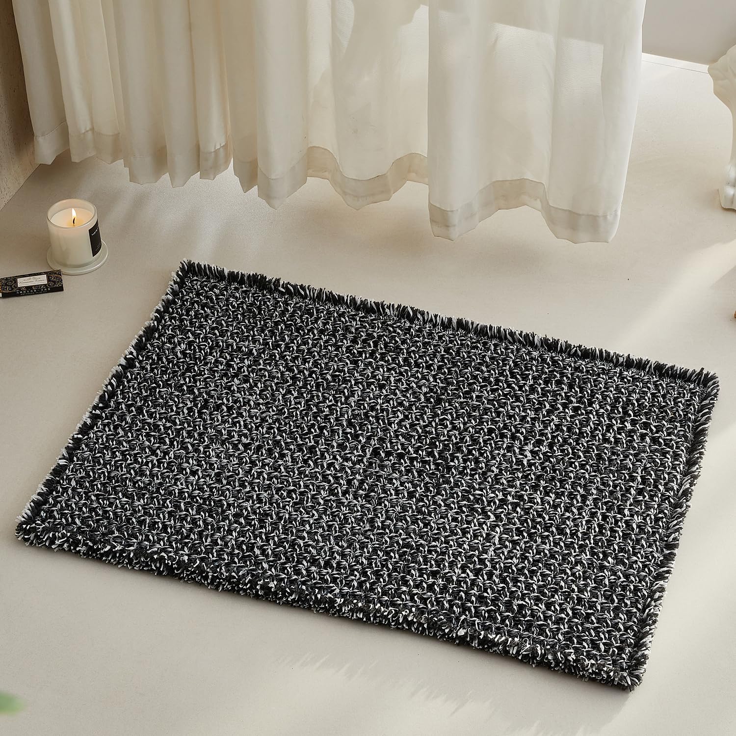 Waffle Bath Mat Non Slip Washable Quick Dry Cute Bath Mat