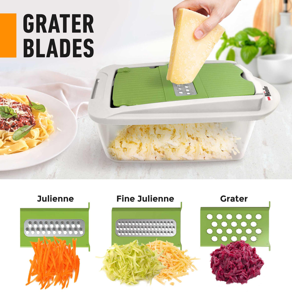 Mueller Pro-Series All-in-One, Mandoline Slicer for Kitchen, Food Chopper, Cucumber Slicer and Spiralizer, Cutter, Dicer, Grater, Kitchen Essentials