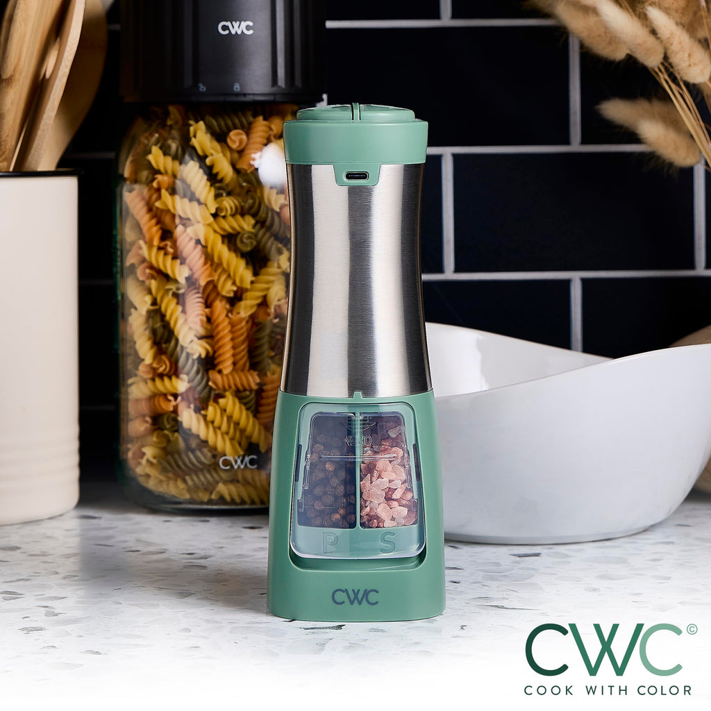 Rechargeable Salt & Pepper Shaker - 2-in-1 Grinders for Salt and Pepper